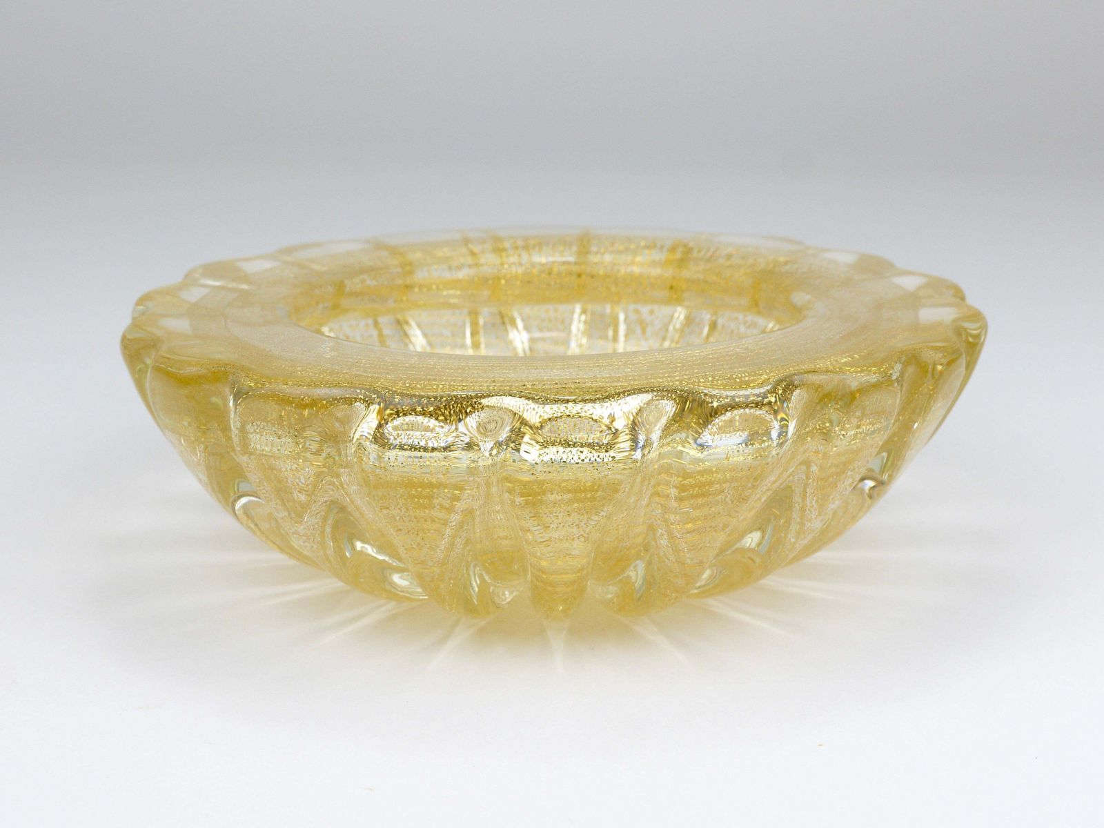 Ercole Barovier & Toso Cordonato D’oro Golden Murano Glass Bowl, Italy, 1960s photo 673.0