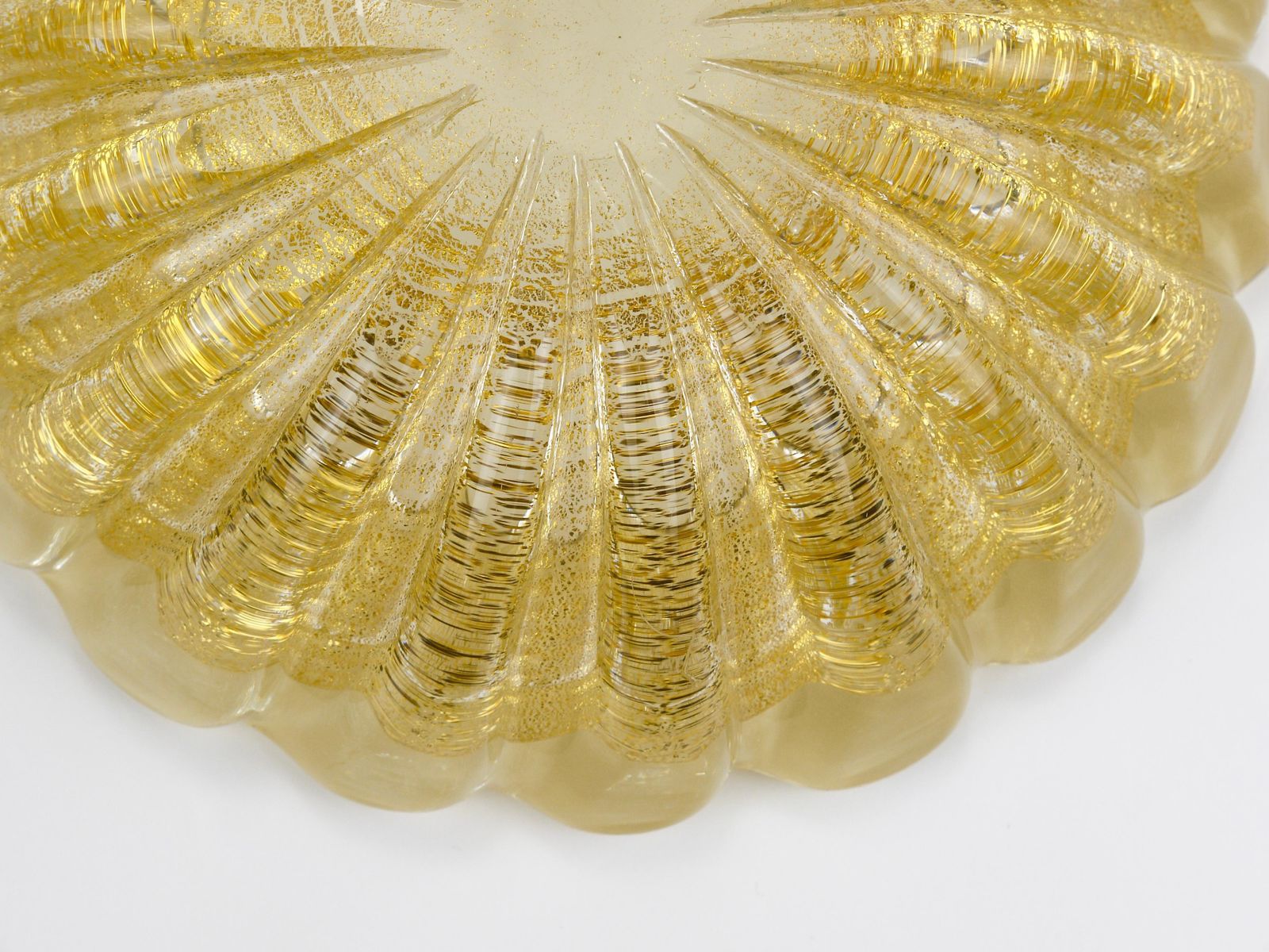 photo buy Ercole Barovier & Toso Cordonato D’oro Golden Murano Glass Bowl, Italy, 1960s