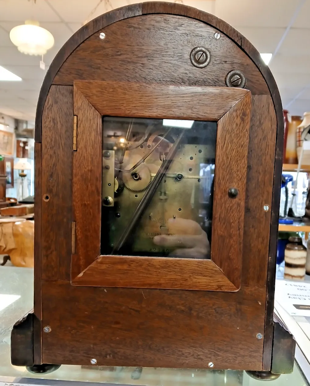 Antique German Kienzle Mantle Clock With 5 Bars Westminster Chime Mahogany Case photo 495.0