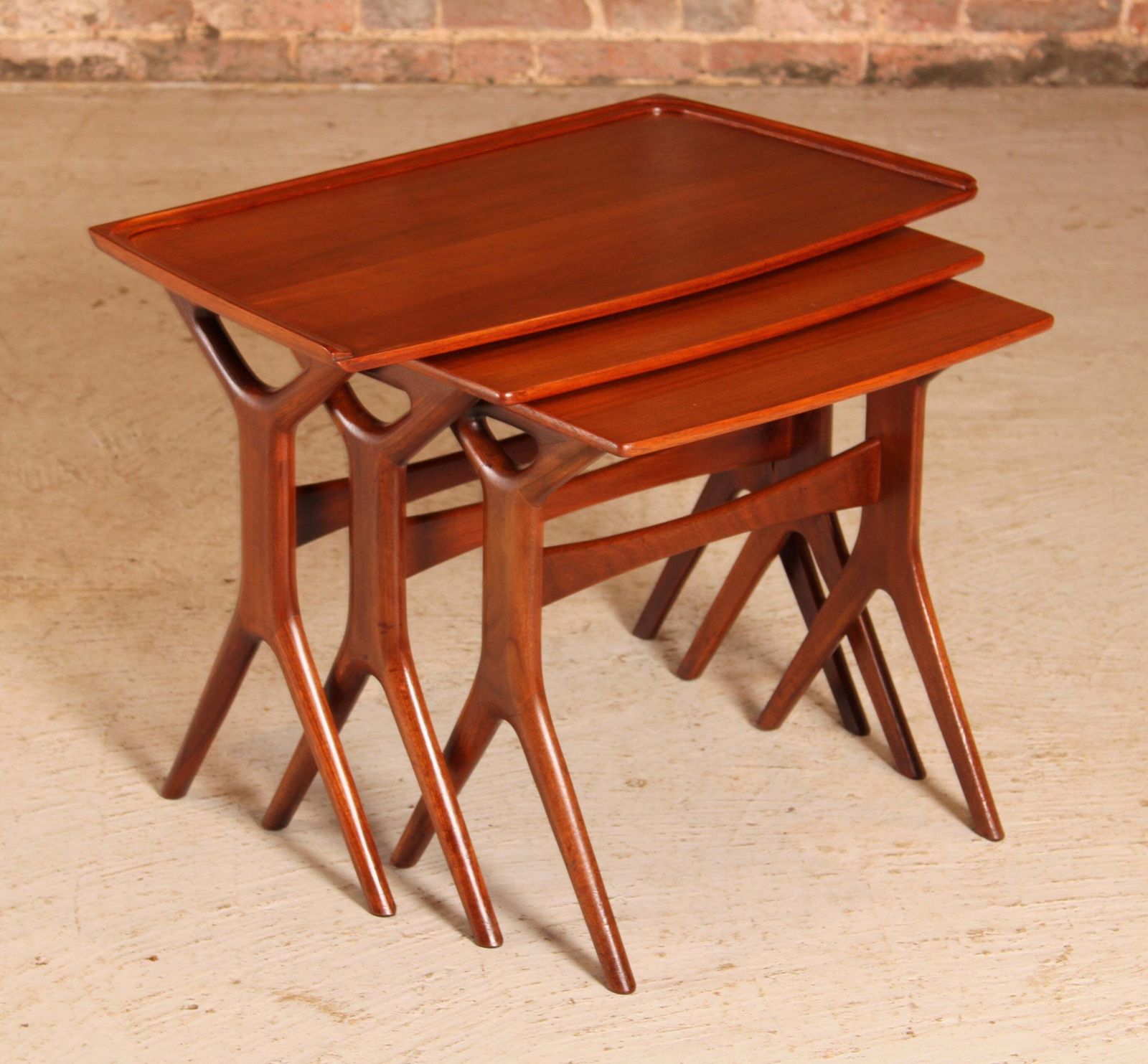 Danish Mid Century Teak Nest Of Tables By Johannes Andersen For Cfc Silkeborg, Circa 1960s photo for sale