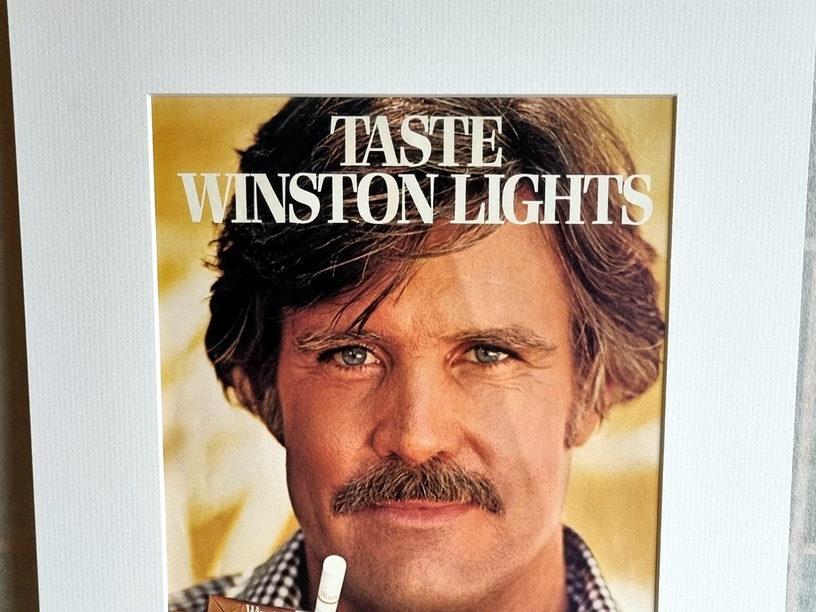 Vintage Cigarette Advert Print, Winston Lights Magazine Advertisement, 1970s Tobacco Advertising Art, Americana Wall Decor, Mounted photo vinterior