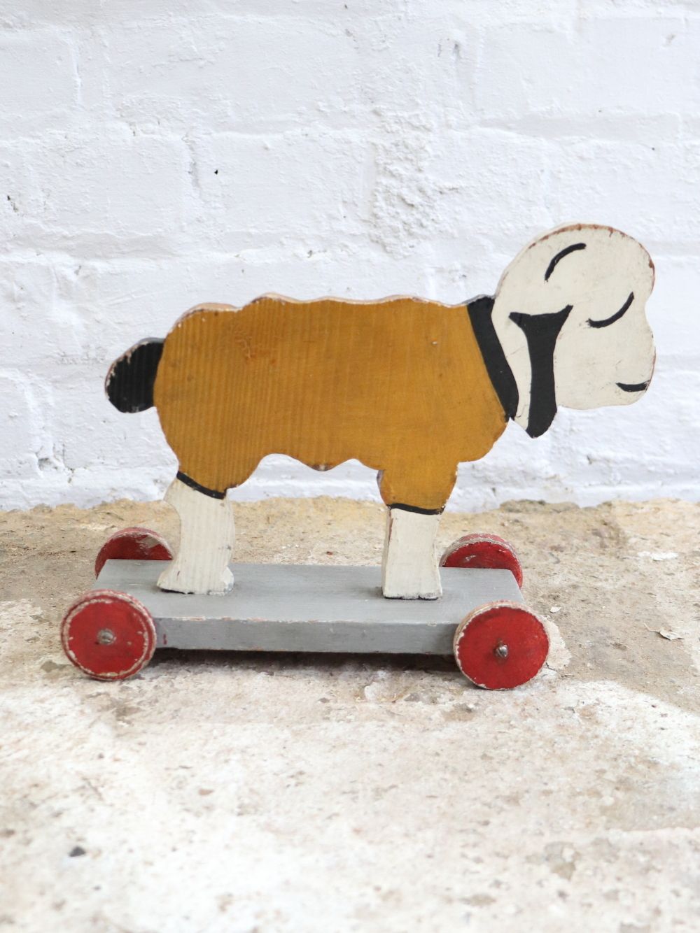 Lovely Antique French Wooden Pull Along Toy photo Home Decor