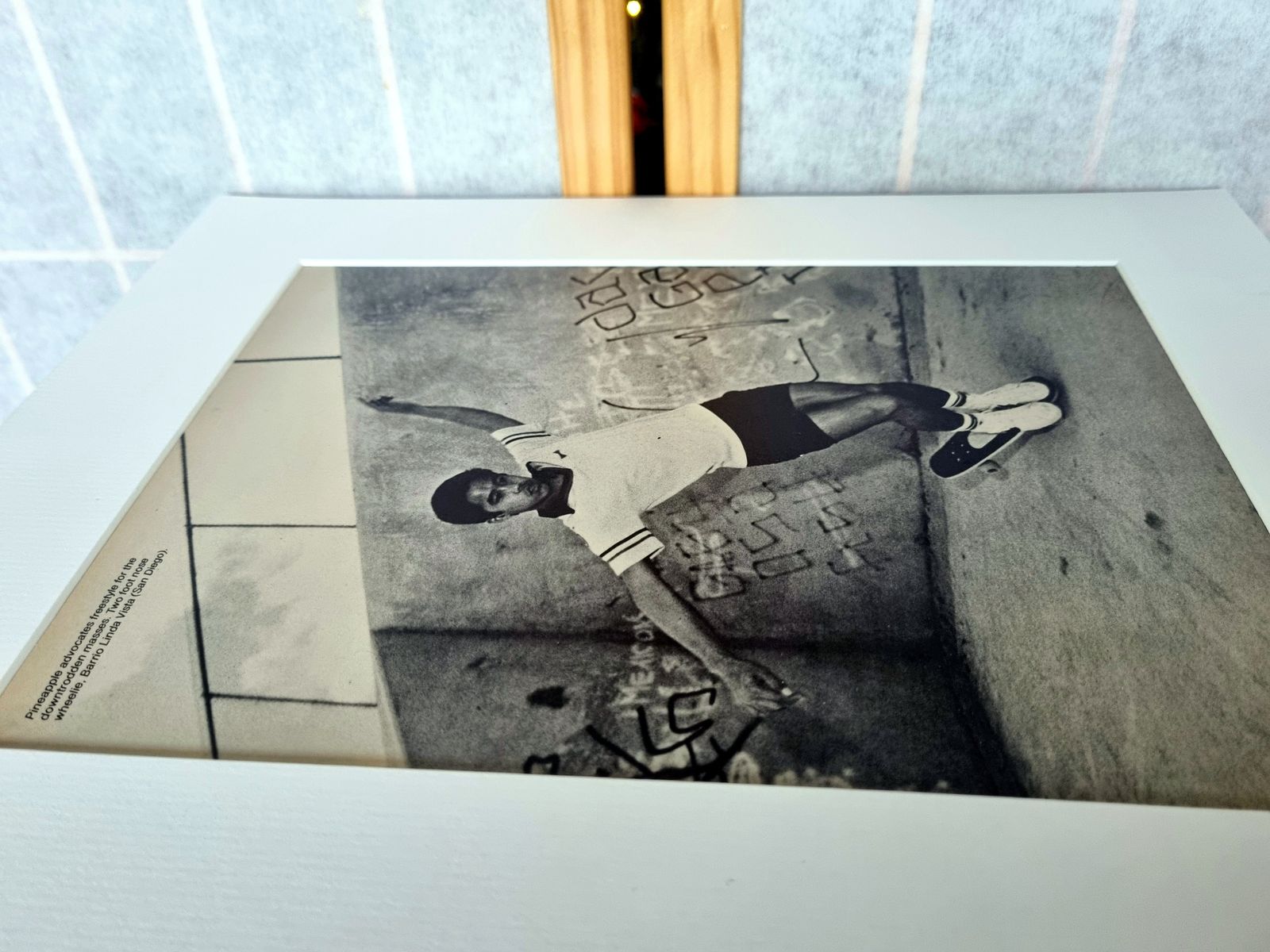 Skate Culture Photo Page, 1980s Freestyle Skateboarding Print, Doug Pineapple Saladino G&S Era, Collector Art, San Diego Barrio Linda Vista photo Art