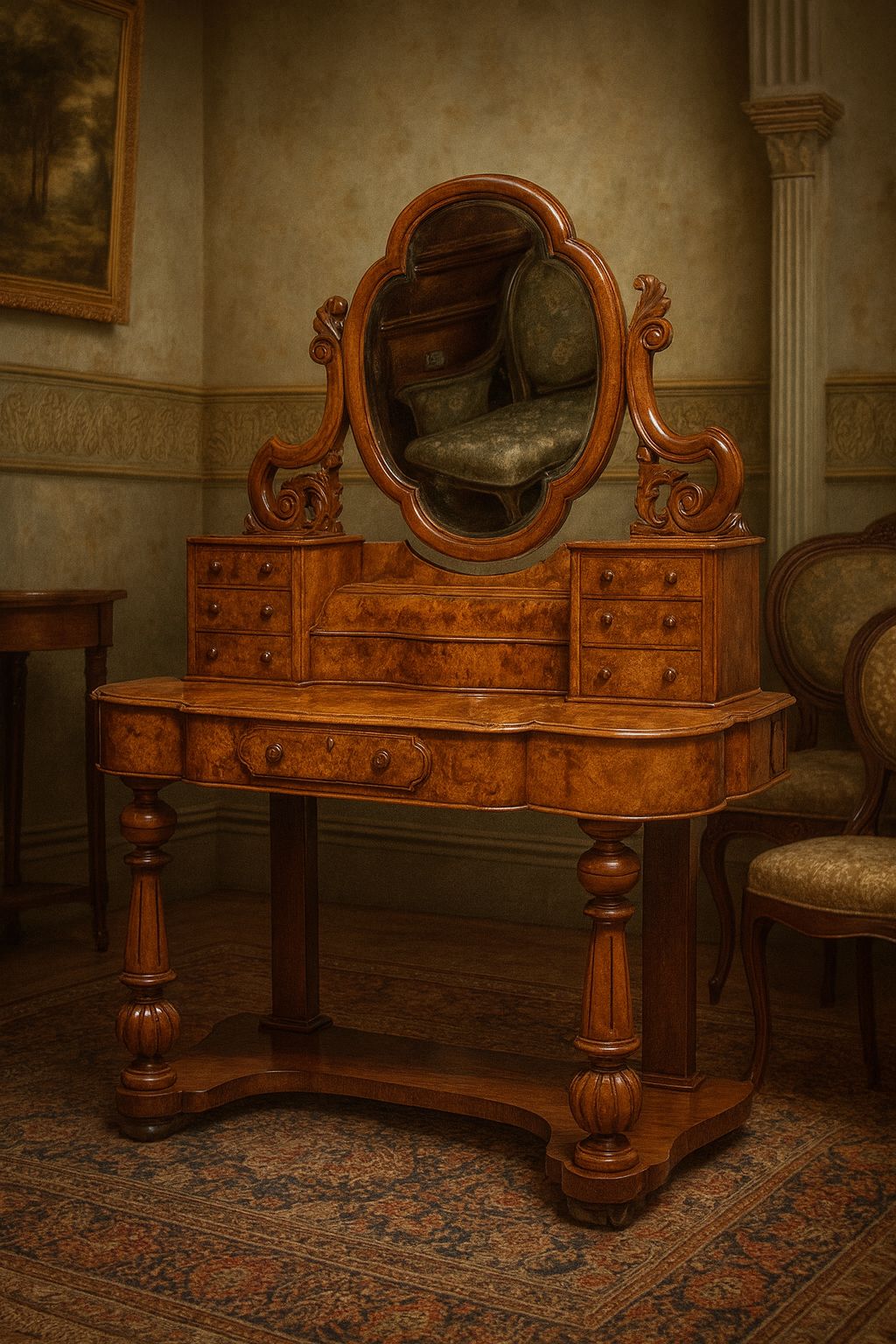 photo vinterior Victorian Walnut Dressing Table (Burr Walnut)