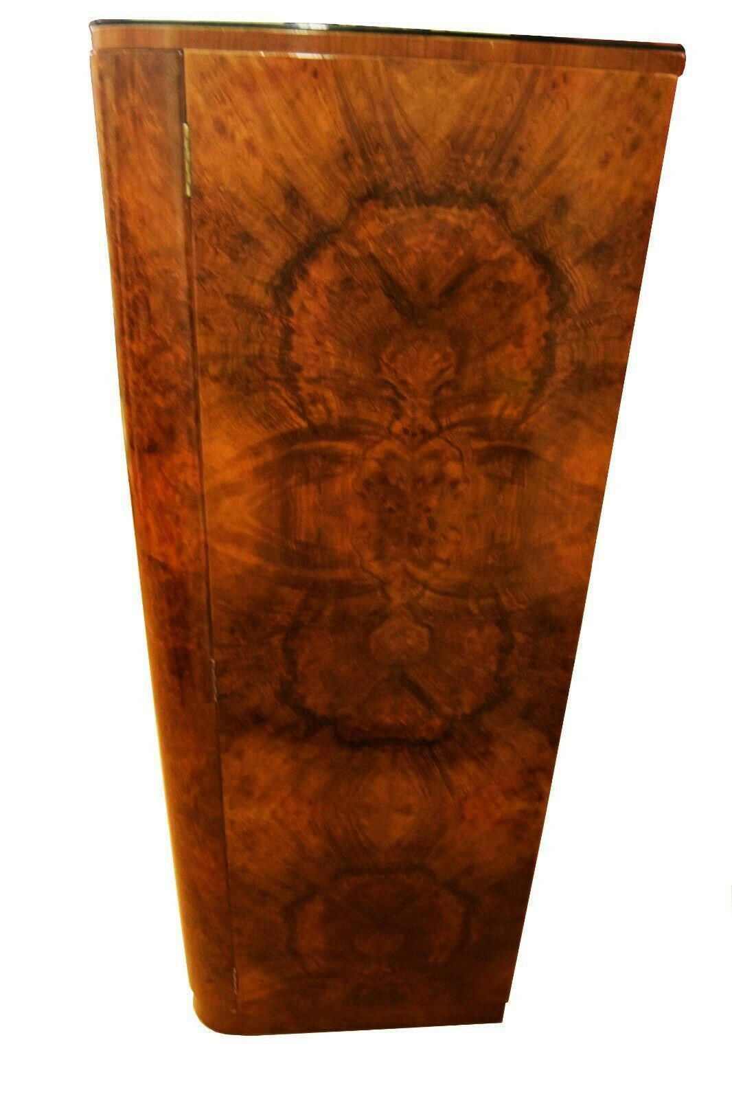 Stunning Epstein Art Deco Amboyna And Walnut Tall Boy Linen Chest photo 3275.0