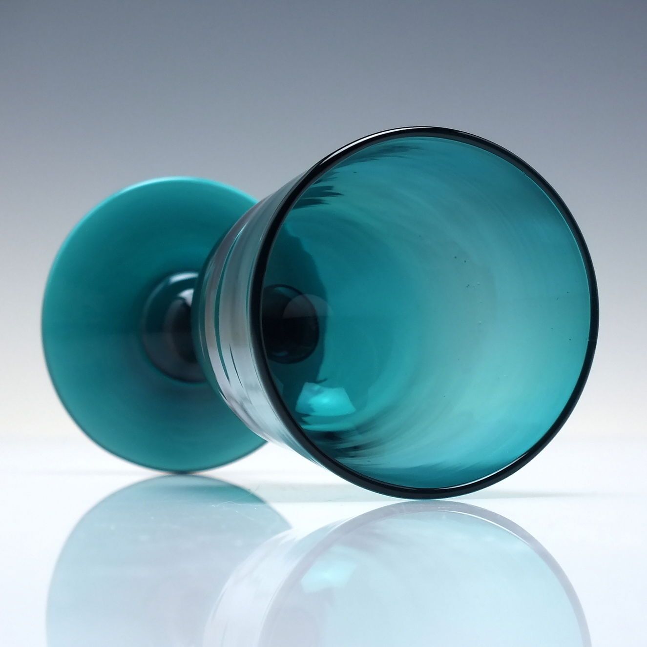 Pair Of 19th Century Victorian Peacock Blue Wine Glasses C1880 photo furniture