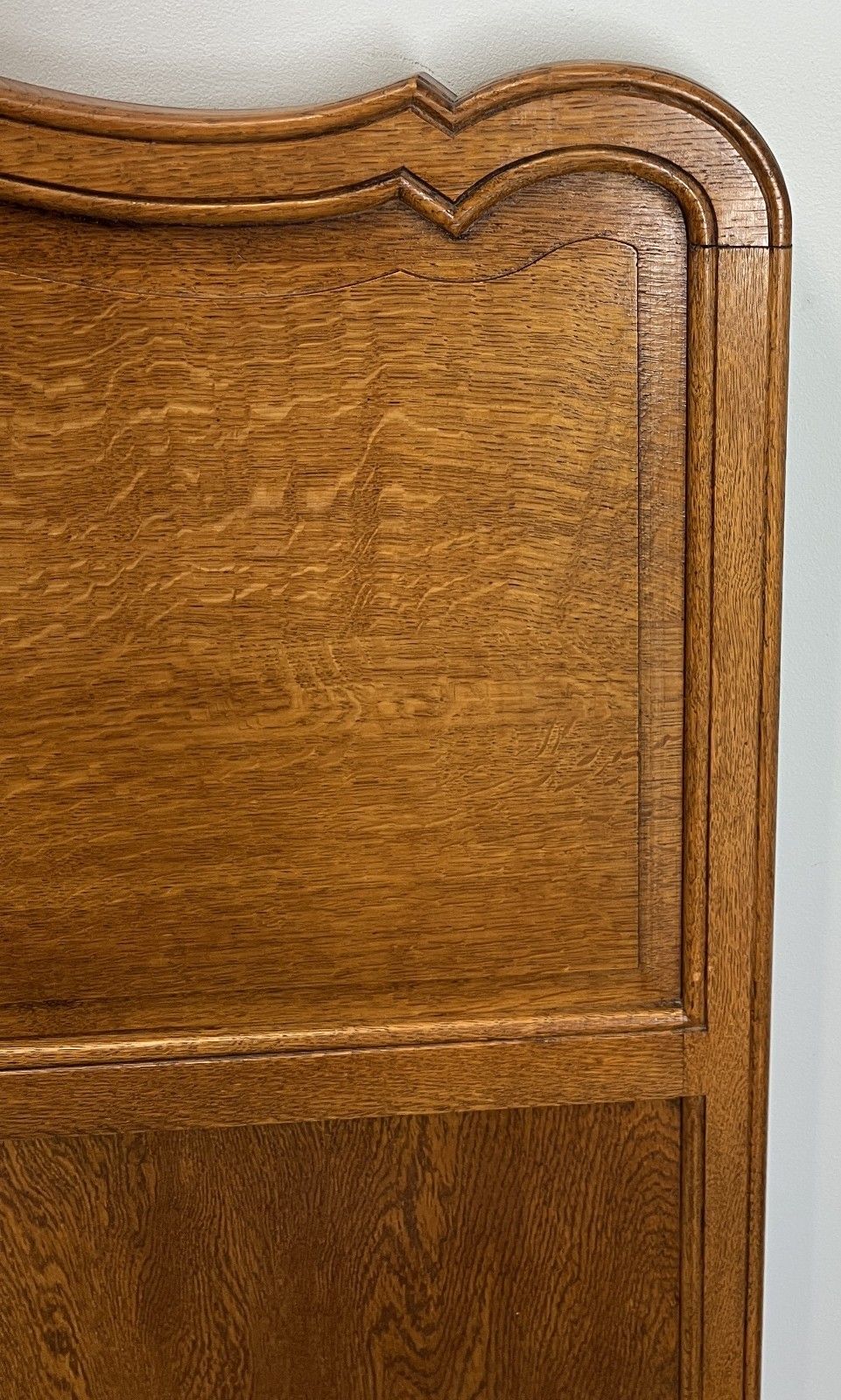 Furniture Bed Vintage French Louis XVI King Size Bed Frame Oak Carved Headboard Lot 4604 photo