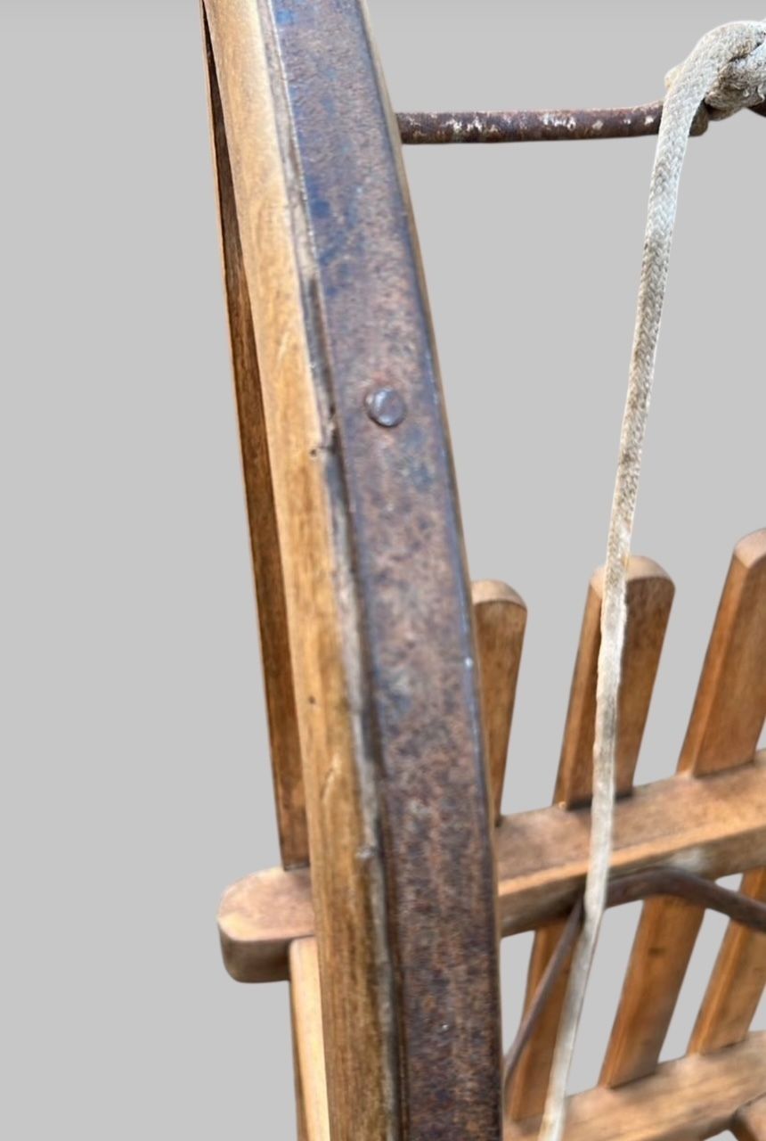 Early 20th Century Swiss Davos Sled With Steel Runners photo Home Decor