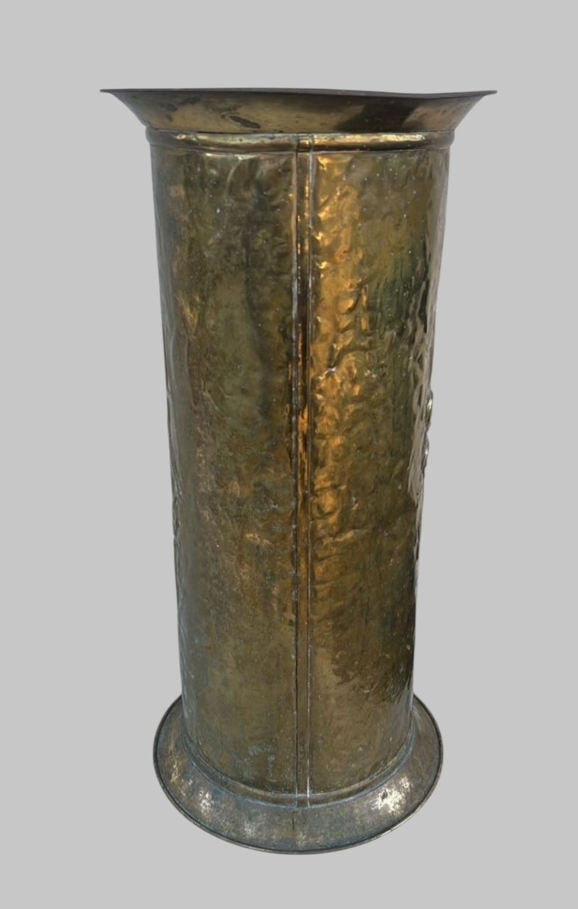 English Repoussé Brass Umbrella Or Stick Stand, C.1900–1925e photo furniture