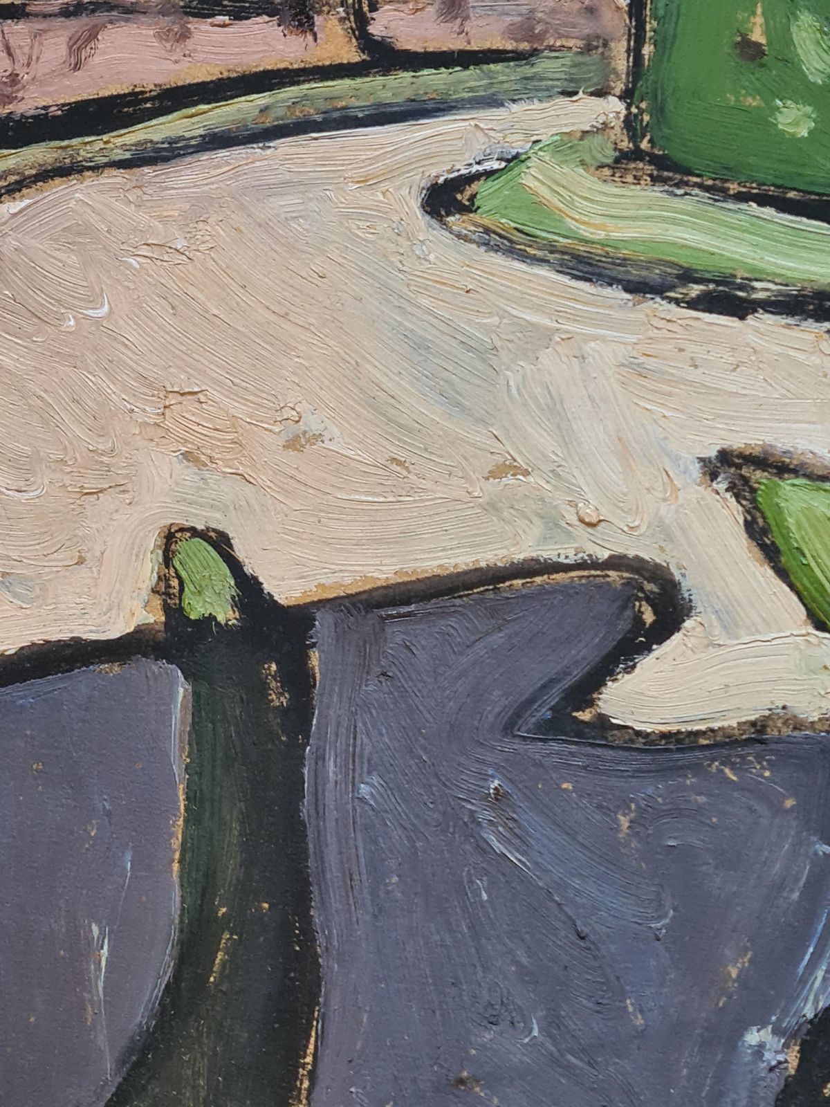Jean Arène Colourful French Expressionist Landscape, Promeneur Au Pigeonnier, 2006 photo vinterior