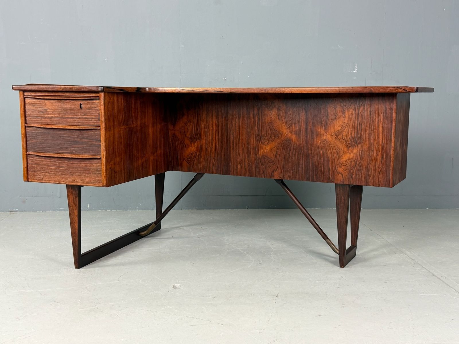 1960s Peter Løvig Nielsen 'Boomerang' Desk Hedensted Møbelfabrik