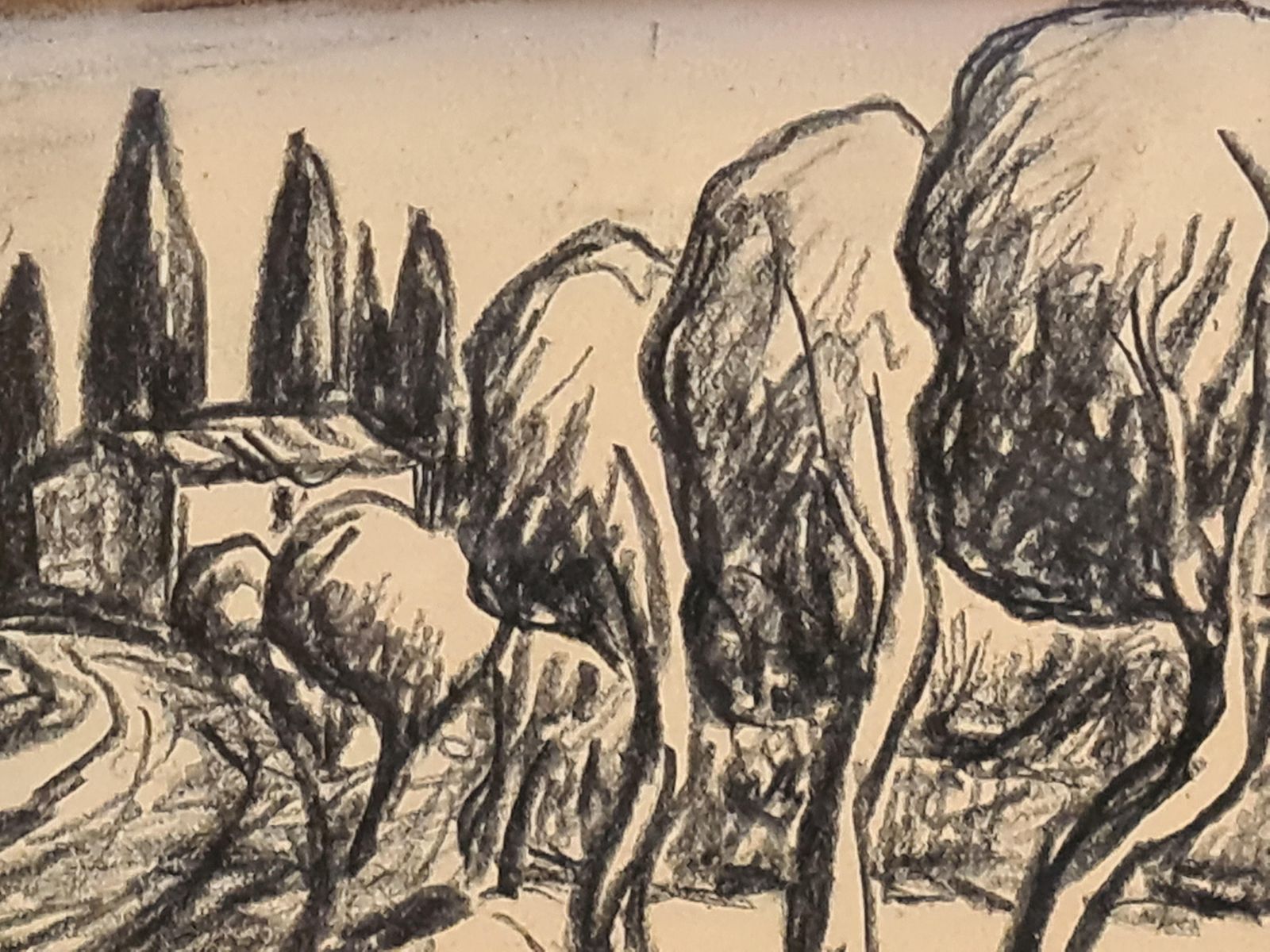 Auguste Chabaud French Landscape, Fauvist Drawing, The Olive Grove, 1900s photo 2400.0