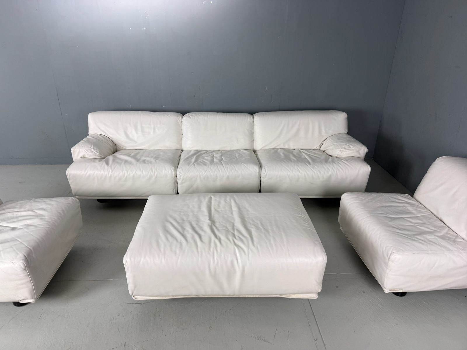 9560.0 Leather 5 Seater Sofa "Fiandra" By Vico Magistretti For Cassina, 1970, Italy photo