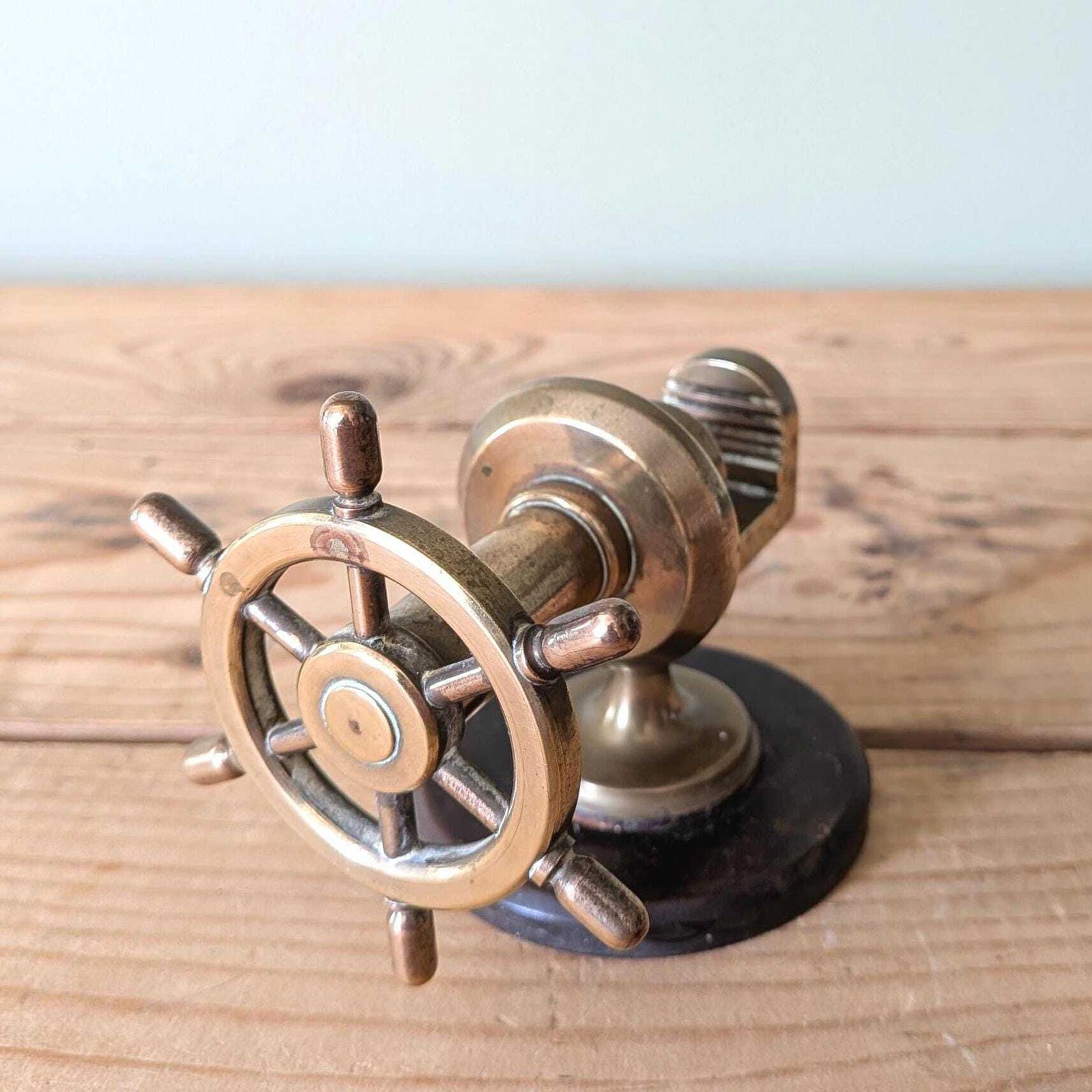 photo furniture Antique Brass Nutcracker In The Form Of A Ship's Wheel C1920