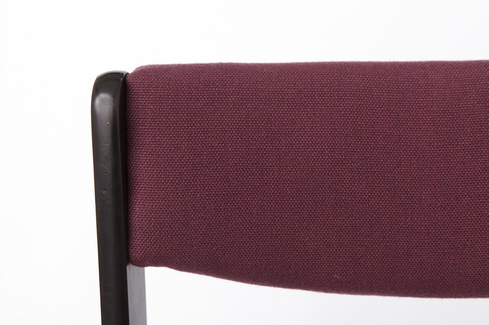 1 Of 6 Vintage German Dining Chair, 1950s 1960s, Black Beechwood, Pastel Upholstery photo for sale
