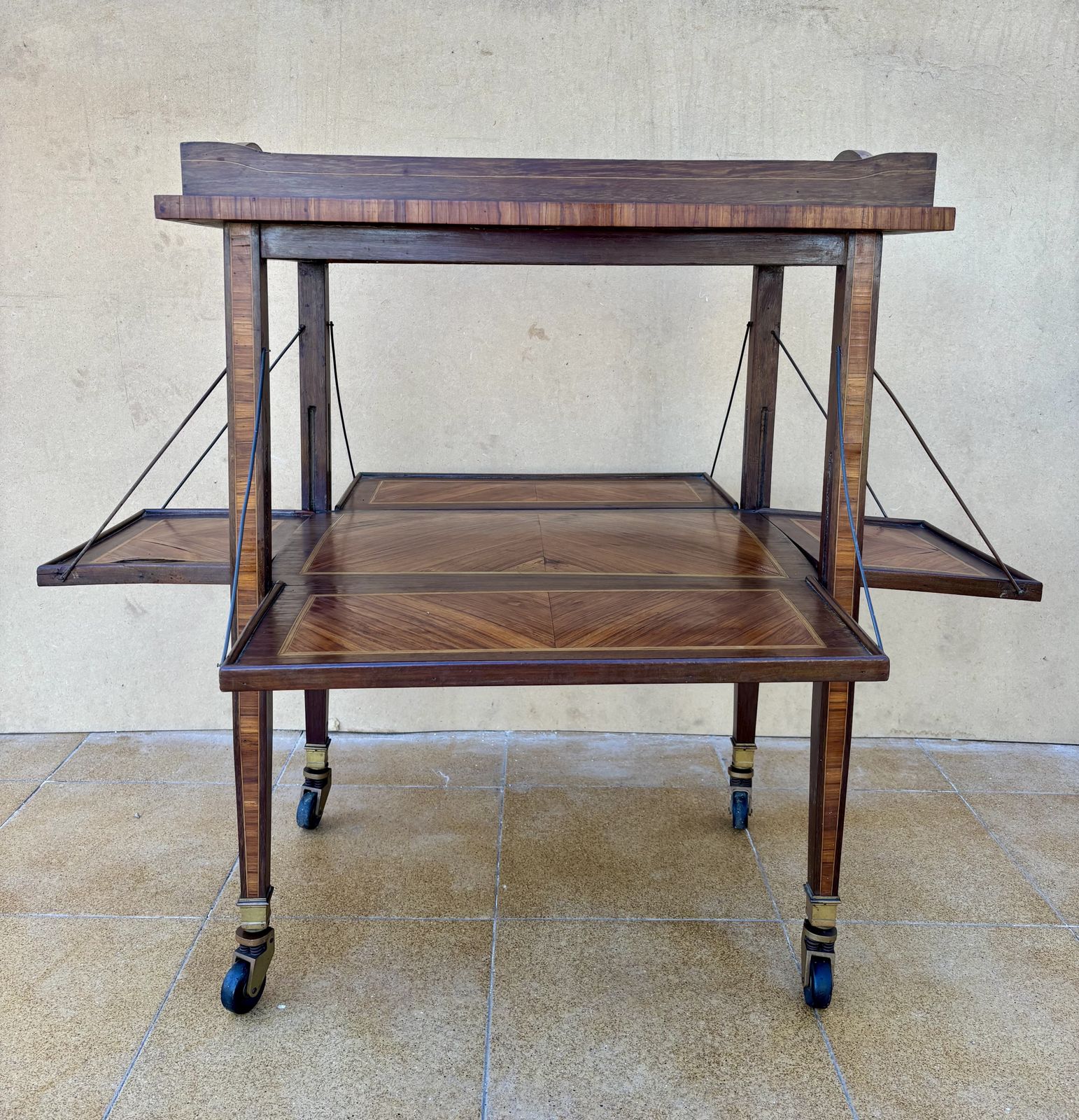 1930s Art Deco Folding Drinks Trolley With Walnut Veneer photo furniture