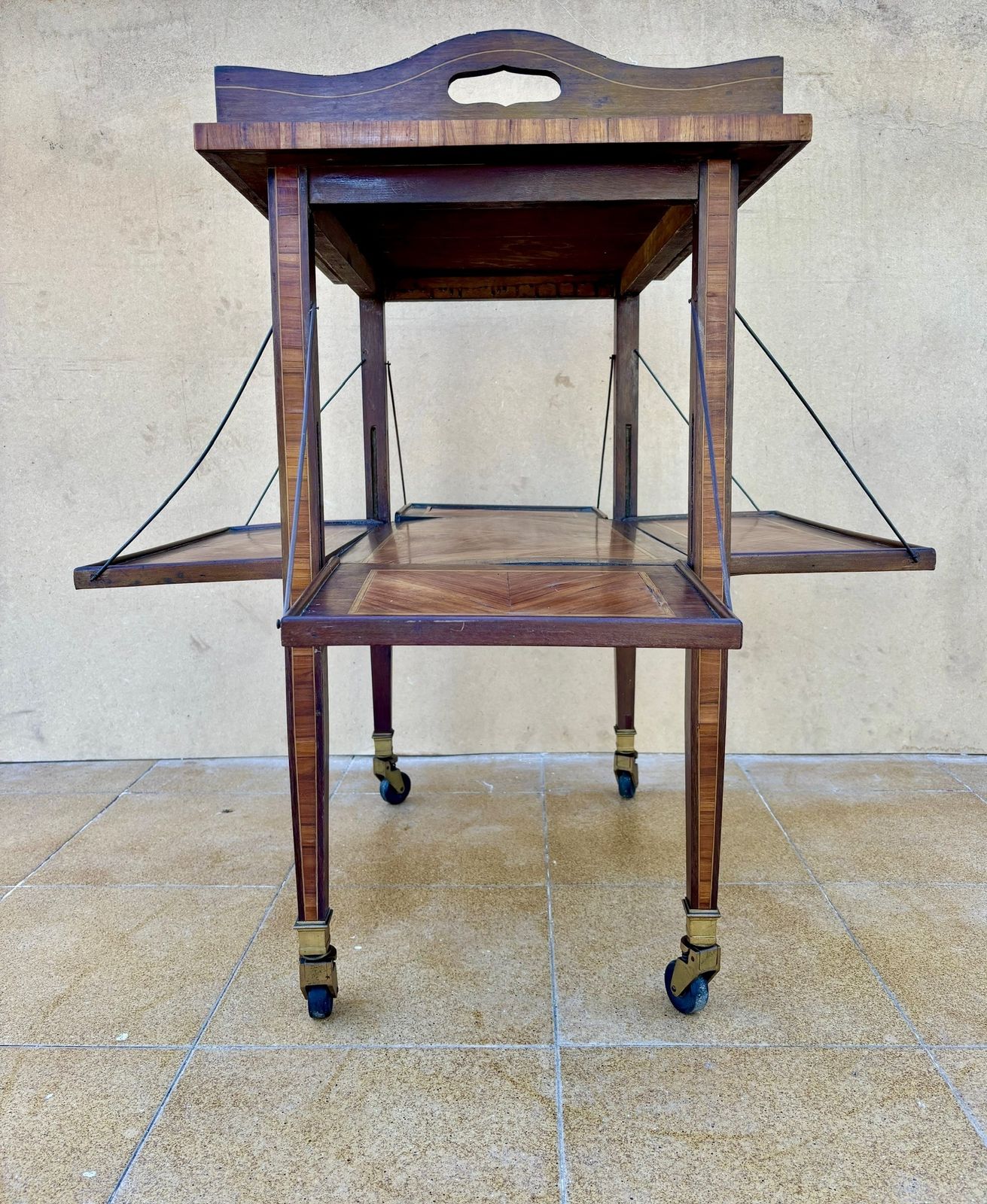 1930s Art Deco Folding Drinks Trolley With Walnut Veneer photo 1700.0