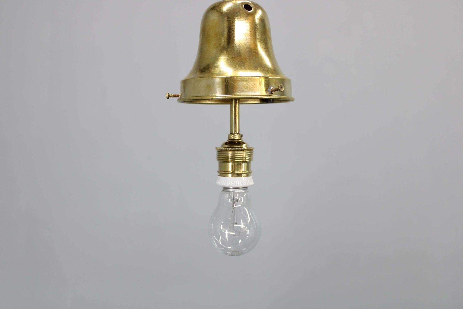 photo vintage Pair Of 1930s Peter Behrens Luzette Pendants In Opaline Glass And Brass