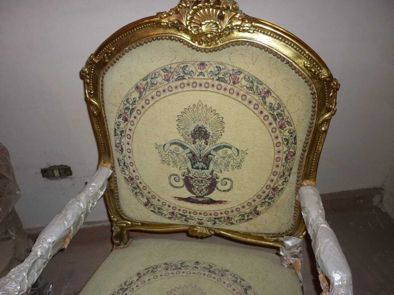 Luxury Interior Decor  French Gold Gilded Armchair – Statement Piece photo Furniture