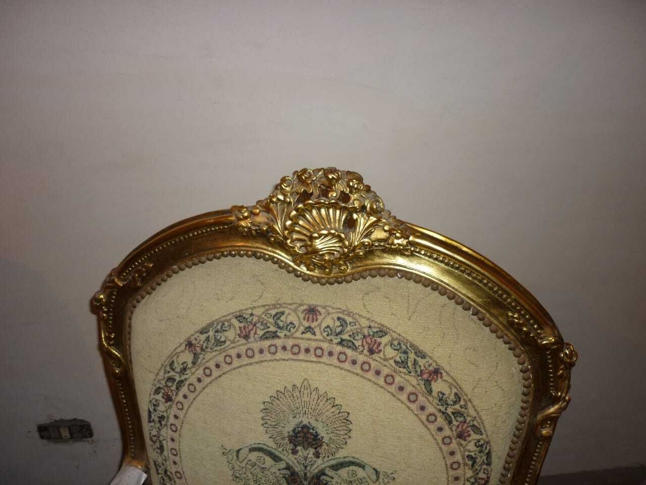 Luxury Interior Decor  French Gold Gilded Armchair – Statement Piece photo vinterior
