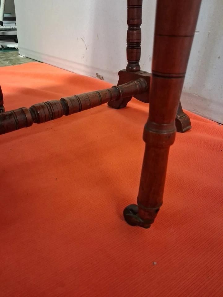 Antique Elegant Low And Narrow Drop Leaf Gate Leg Side Table, A Rare Find photo 325.0