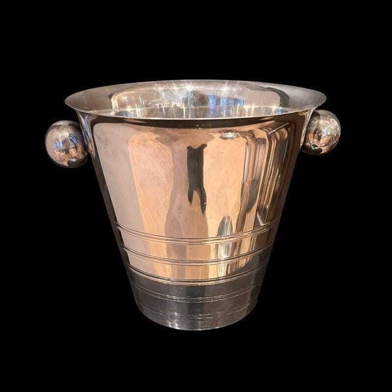 Champagne Bucket Silver Plated Art Deco Style Bar Cart Decor Christmas Table Wine Chiller Cooler Gift For Wedding Gift Man Cave photo furniture