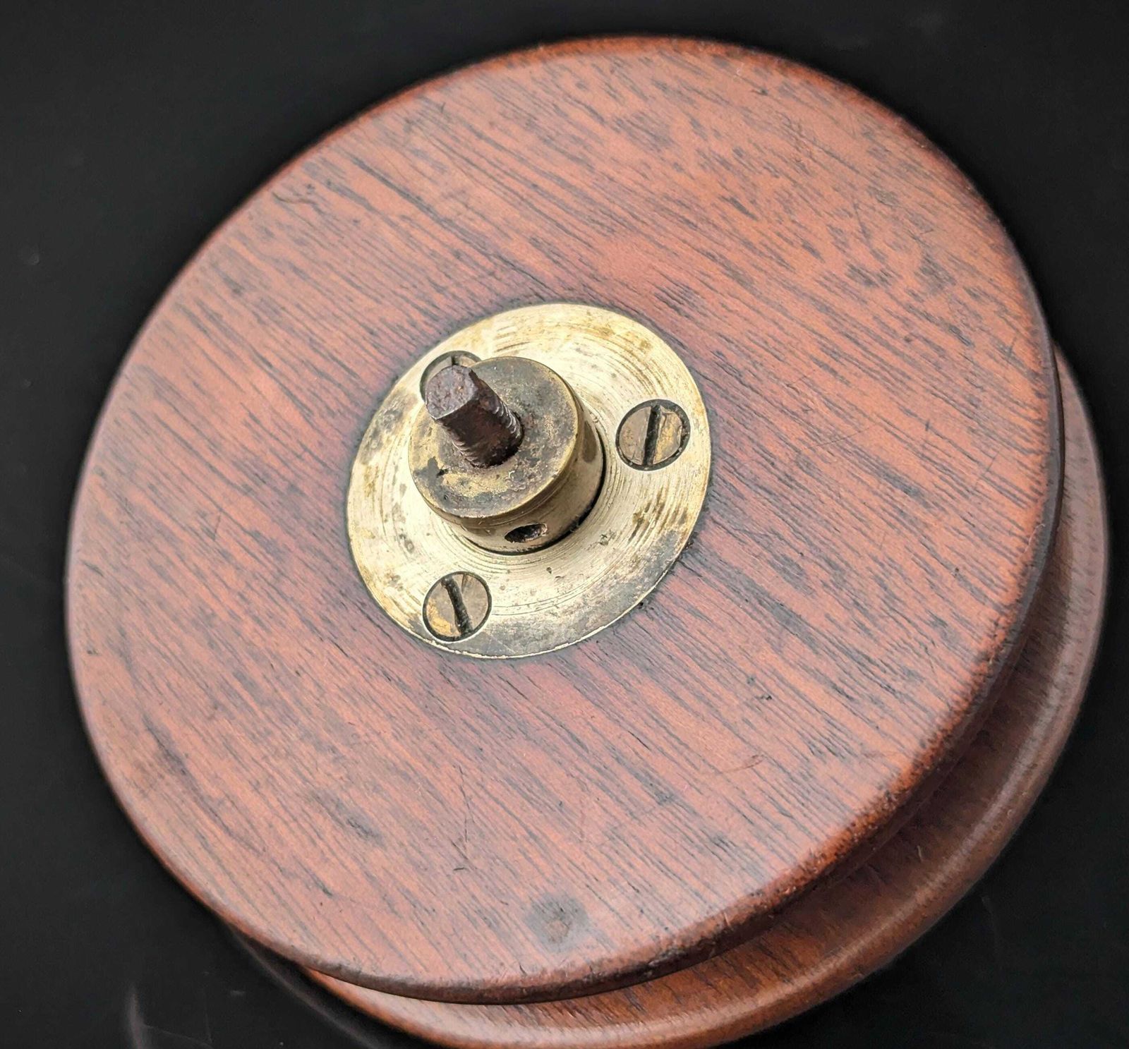 Antique Wood And Brass Centrepin Fishing Reel photo Home Decor