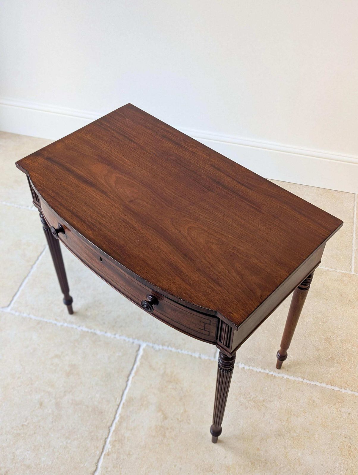 Antique Early 19th Century Mahogany Bow Front Writing Table photo for sale