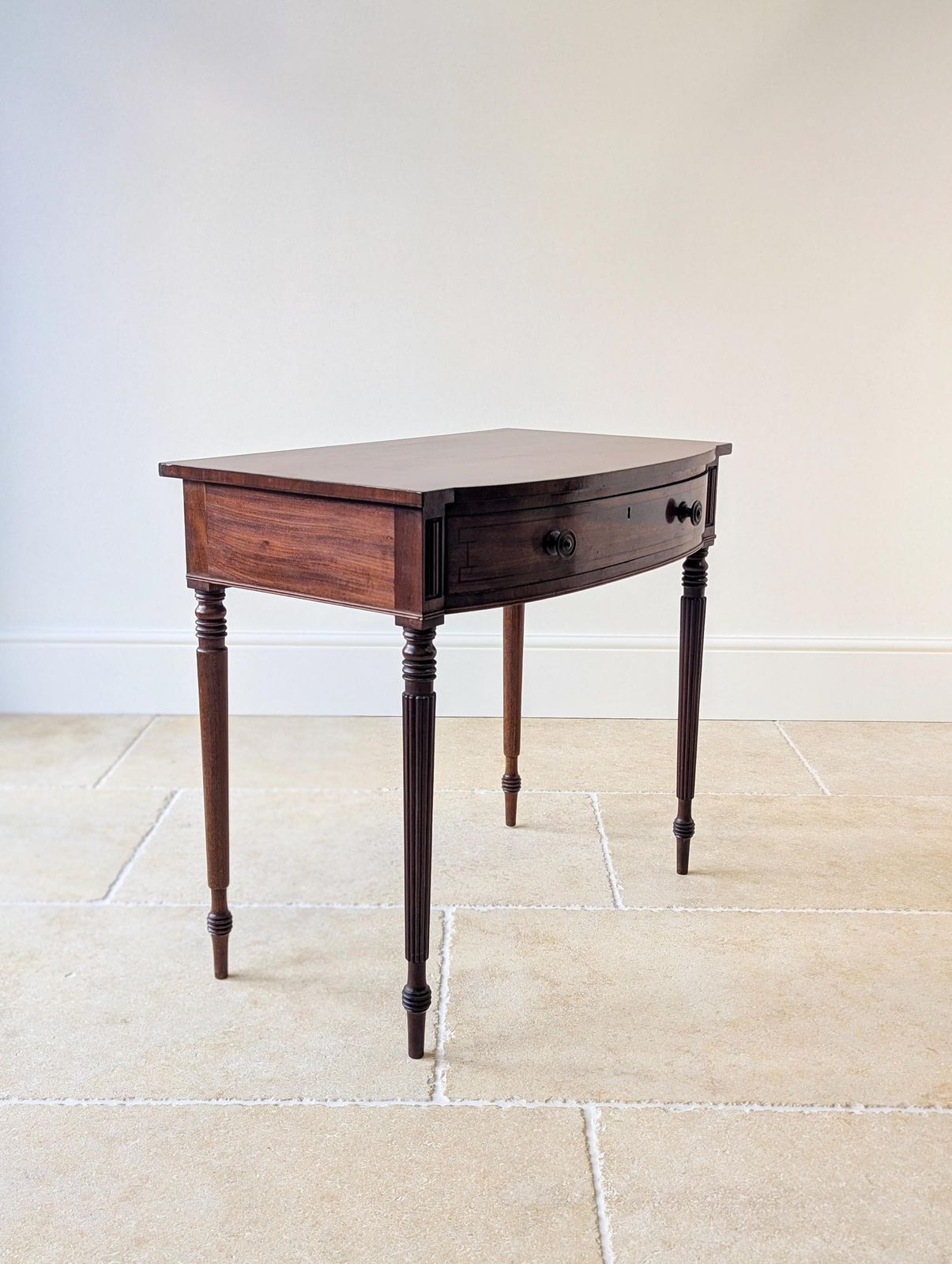 Antique Early 19th Century Mahogany Bow Front Writing Table photo 965.0