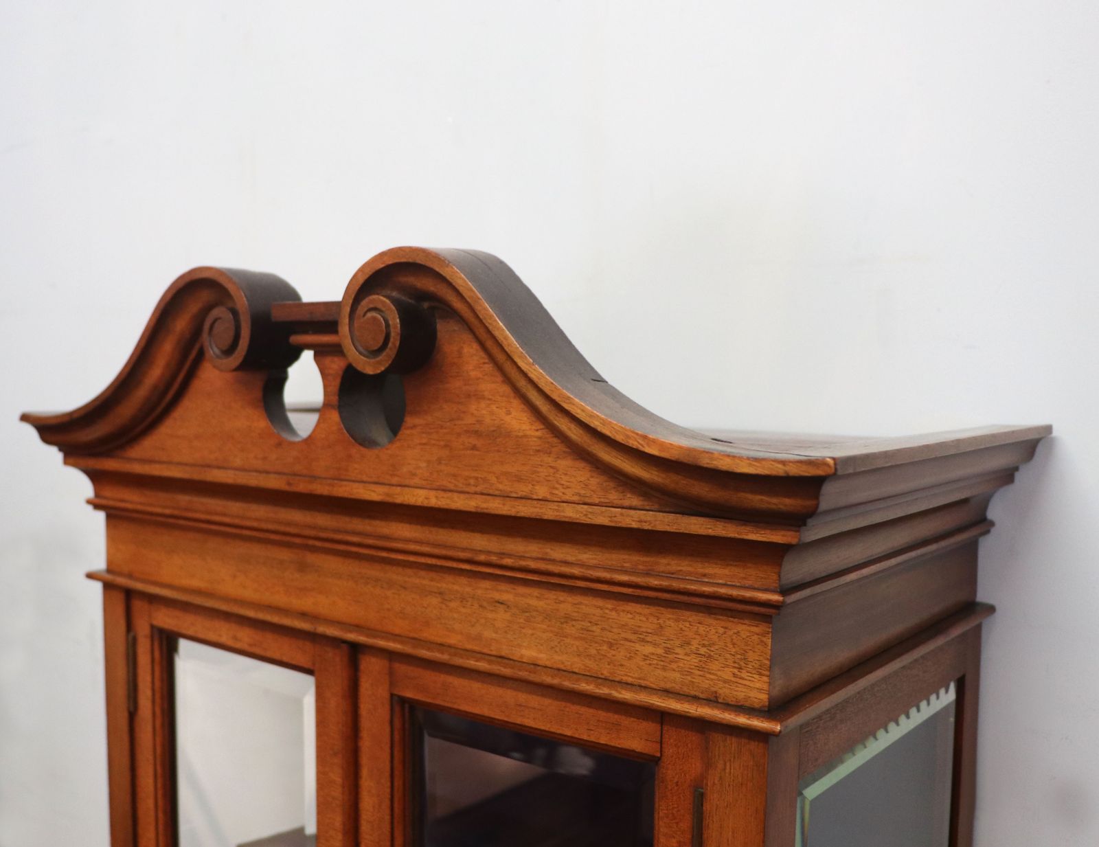 Furniture A Lovely American Walnut Display Cabinet Of Small Proportions. photo