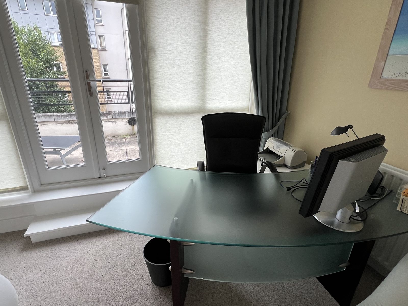 Contemporary Designer Home Office Suite: Desk, Chair And Matching  Bookcase