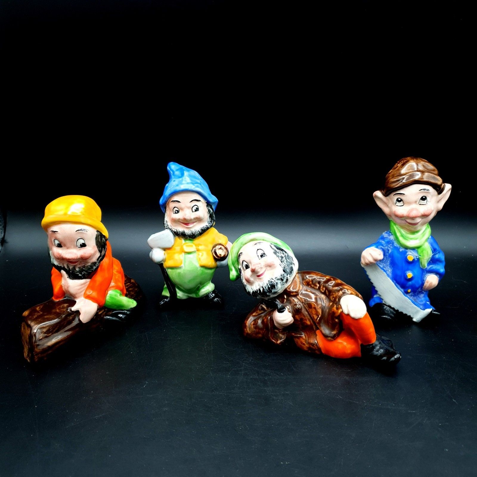 Vintage Weatherby Hanley Rare Dwarfs Figurines Set Of 4 Up To H5" Rare C1950s