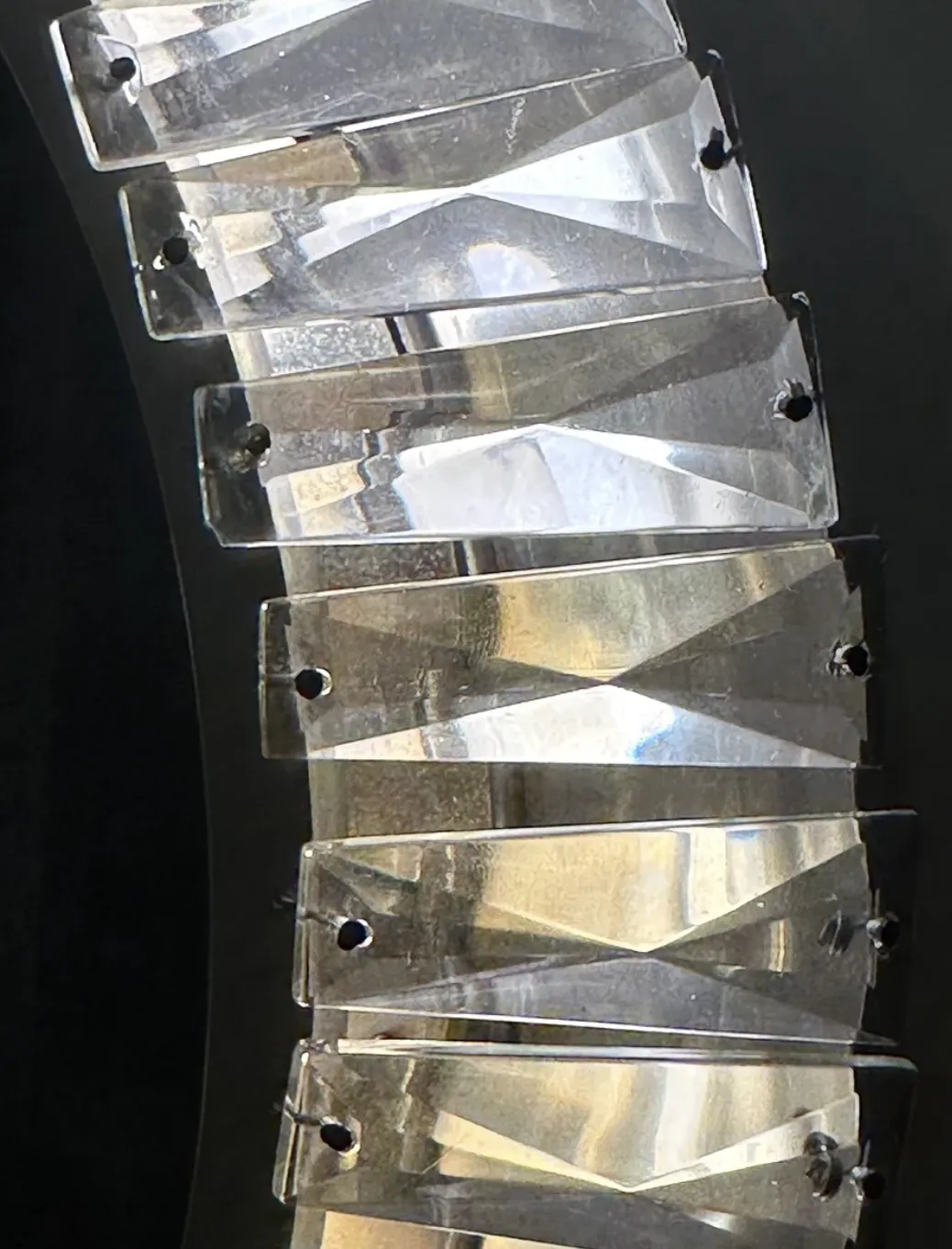 1960s Austrian Bakalowits & Söhne Illuminated Faceted Crystal & Polished Chrome Wall Mirror photo 635.0