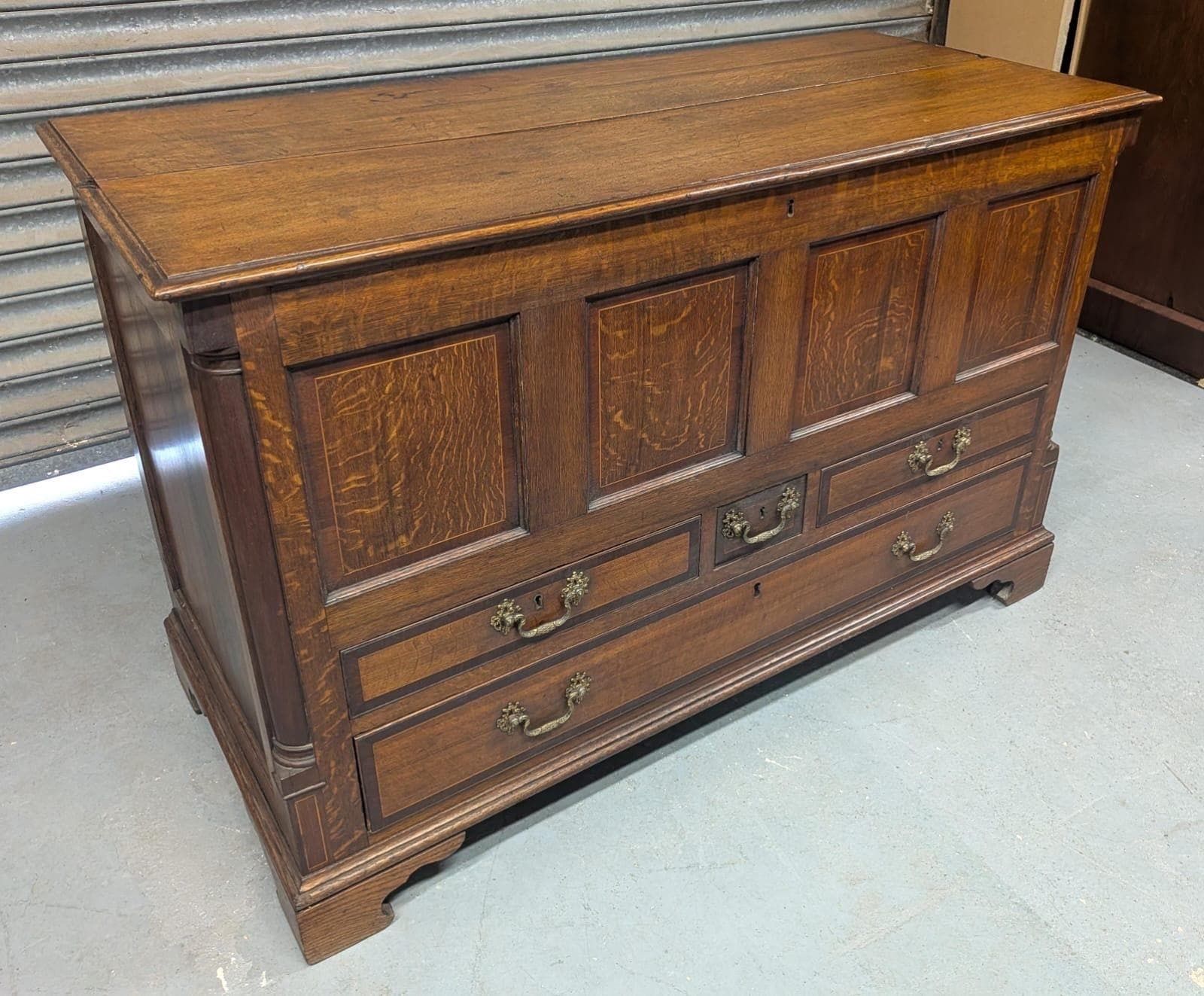 Georgian Solid Oak Mule Chest With 4 Drawers photo buy