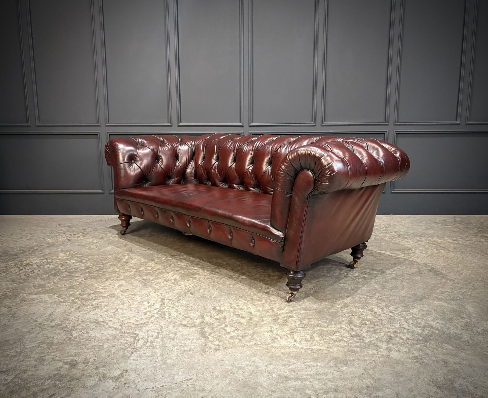 Victorian Buttoned Leather Chesterfield Sofa photo Furniture