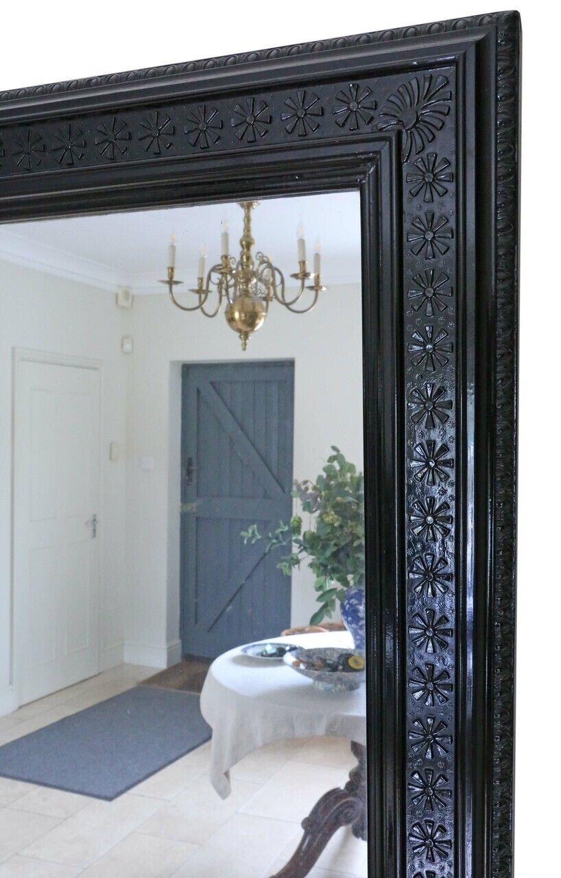 Antique Late 19th Century Very Large Floor Or Overmantle Wall Mirror – Fine Quality photo Home Decor