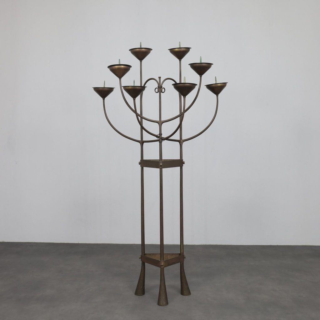 Unique Hand Forged Floor Candelabra, Netherlands, C. 1925–1938 photo furniture