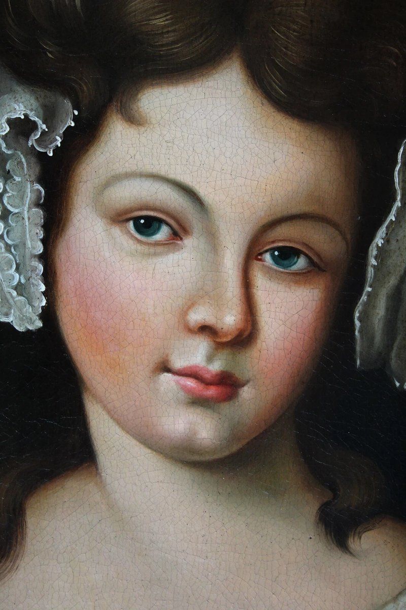 photo buy Young Girl With Florals, Early 1800s, Oil On Canvas