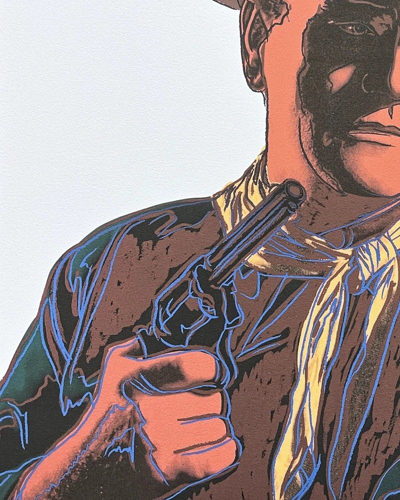 After Andy Warhol, John Wayne: Red Brown Cinematic Icon, Print photo Art