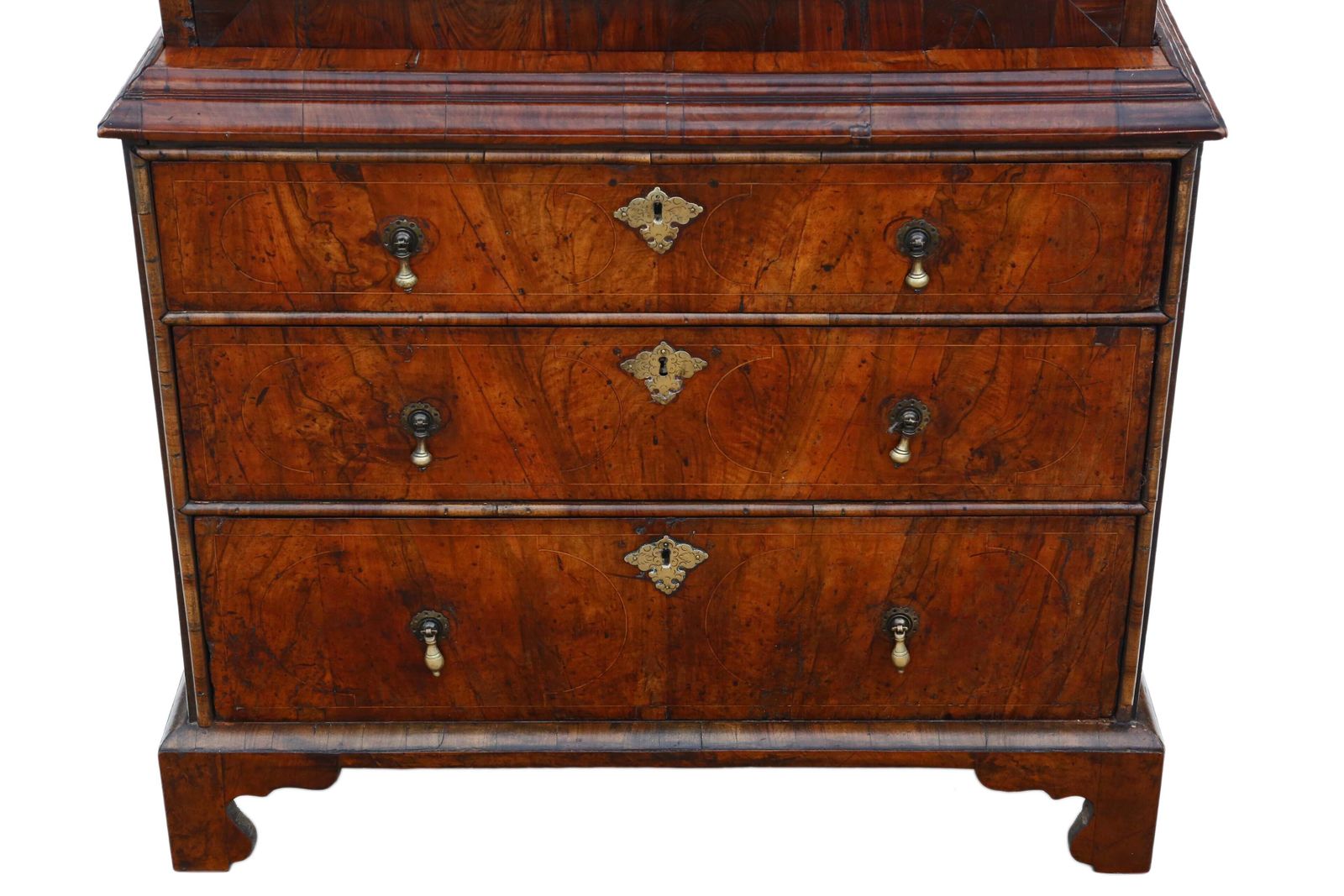 Antique Queen Anne Early 18th Century Inlaid Burr Walnut Escritoire Desk / Chest – Fine Quality photo vintage