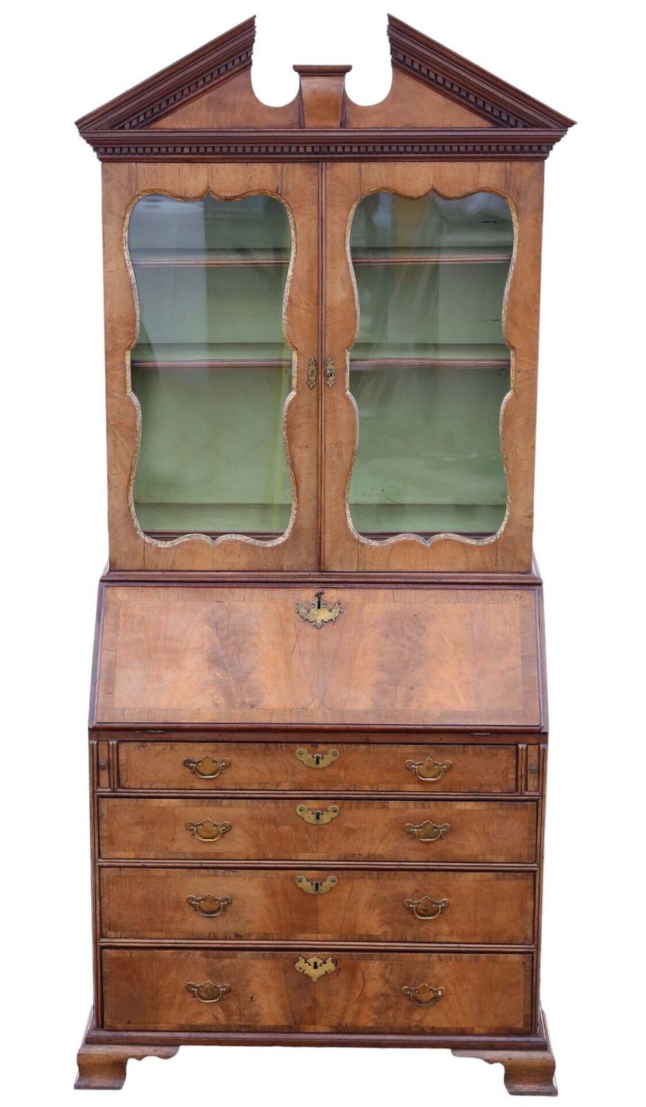 Antique 18th Century Georgian Large Walnut Bureau Bookcase – High Quality Display photo furniture