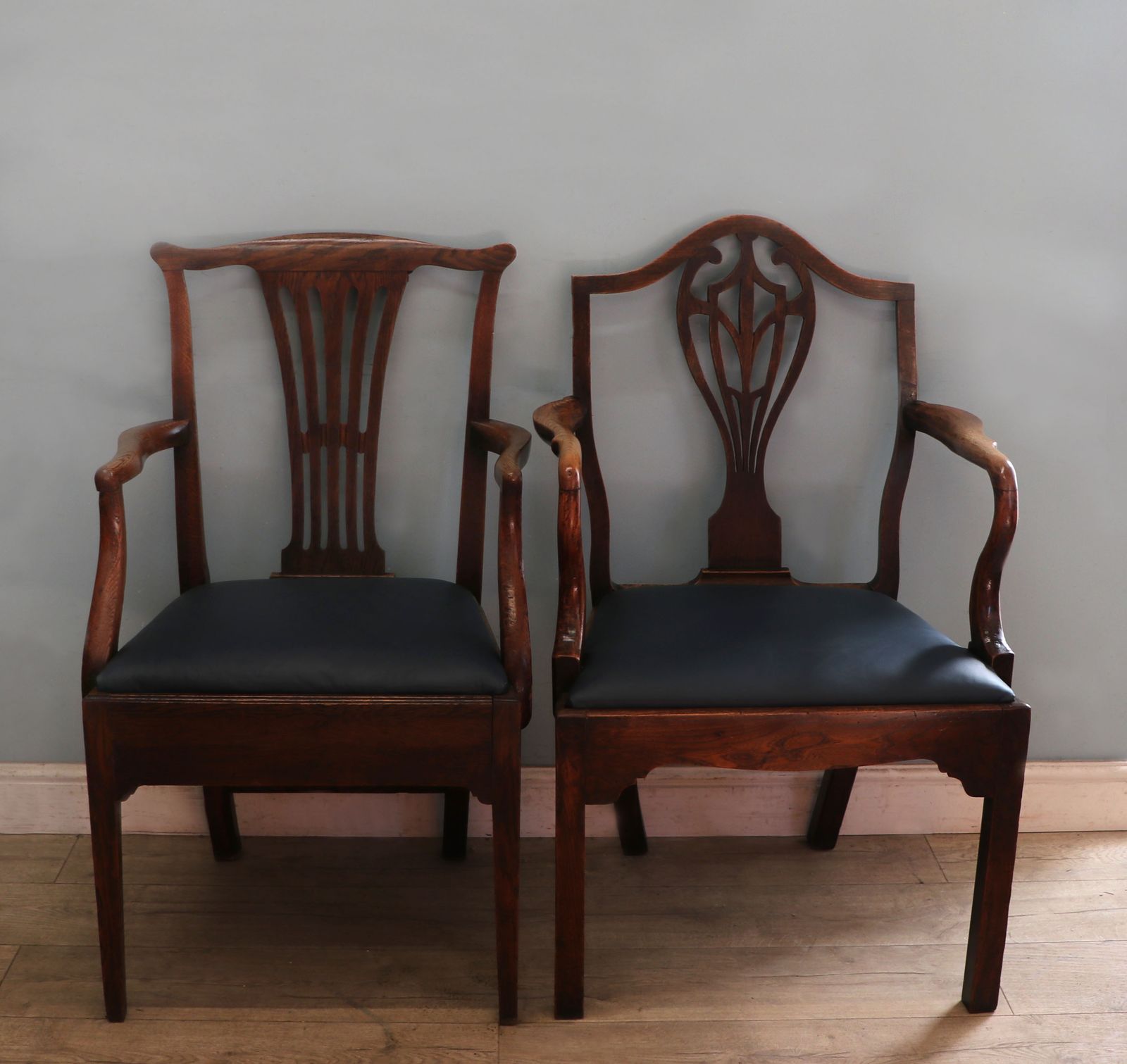 Two Lovely Early 19th Century Country Made Elm And Ash Framed Carver Chairs photo furniture