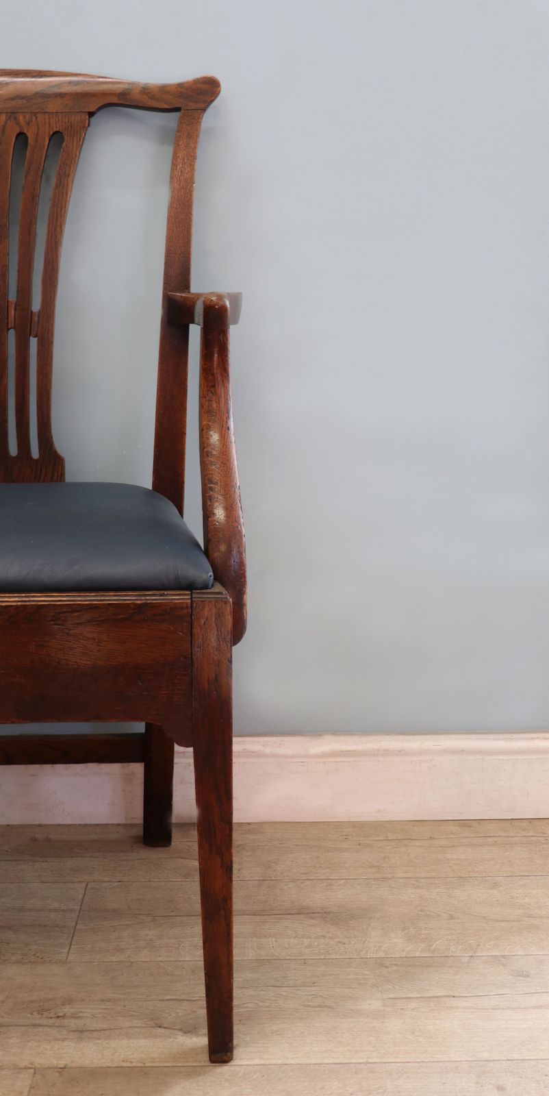 photo for sale Two Lovely Early 19th Century Country Made Elm And Ash Framed Carver Chairs