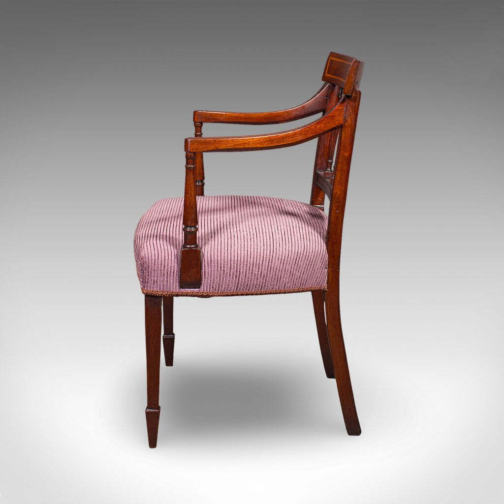 Antique Morning Room Chair, English, Desk, Elbow Seat, Reception Hall, Regency photo 1199.0