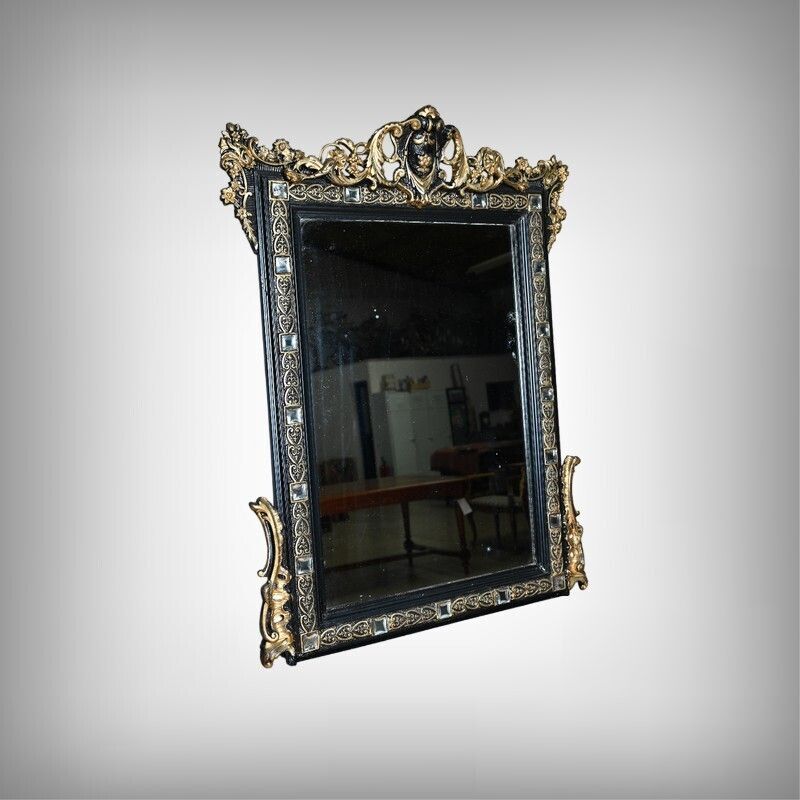 Important Mirror With Pediment, Napoleon III Period – 2nd Half Of The 19th Century photo furniture