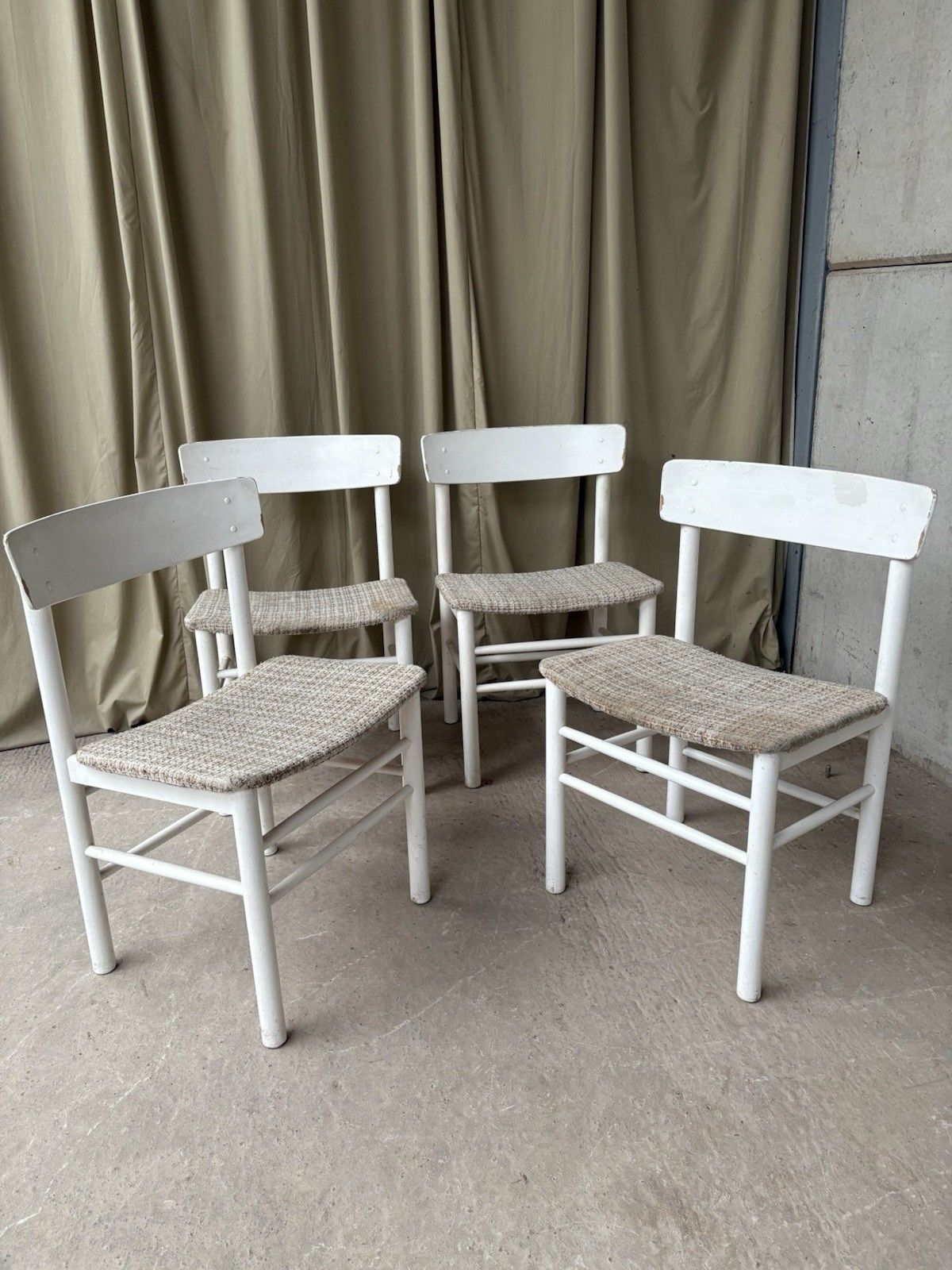 Vtg Mid Century Set Of 4 Dining Chairs Danish Scandi Retro R954 photo for sale