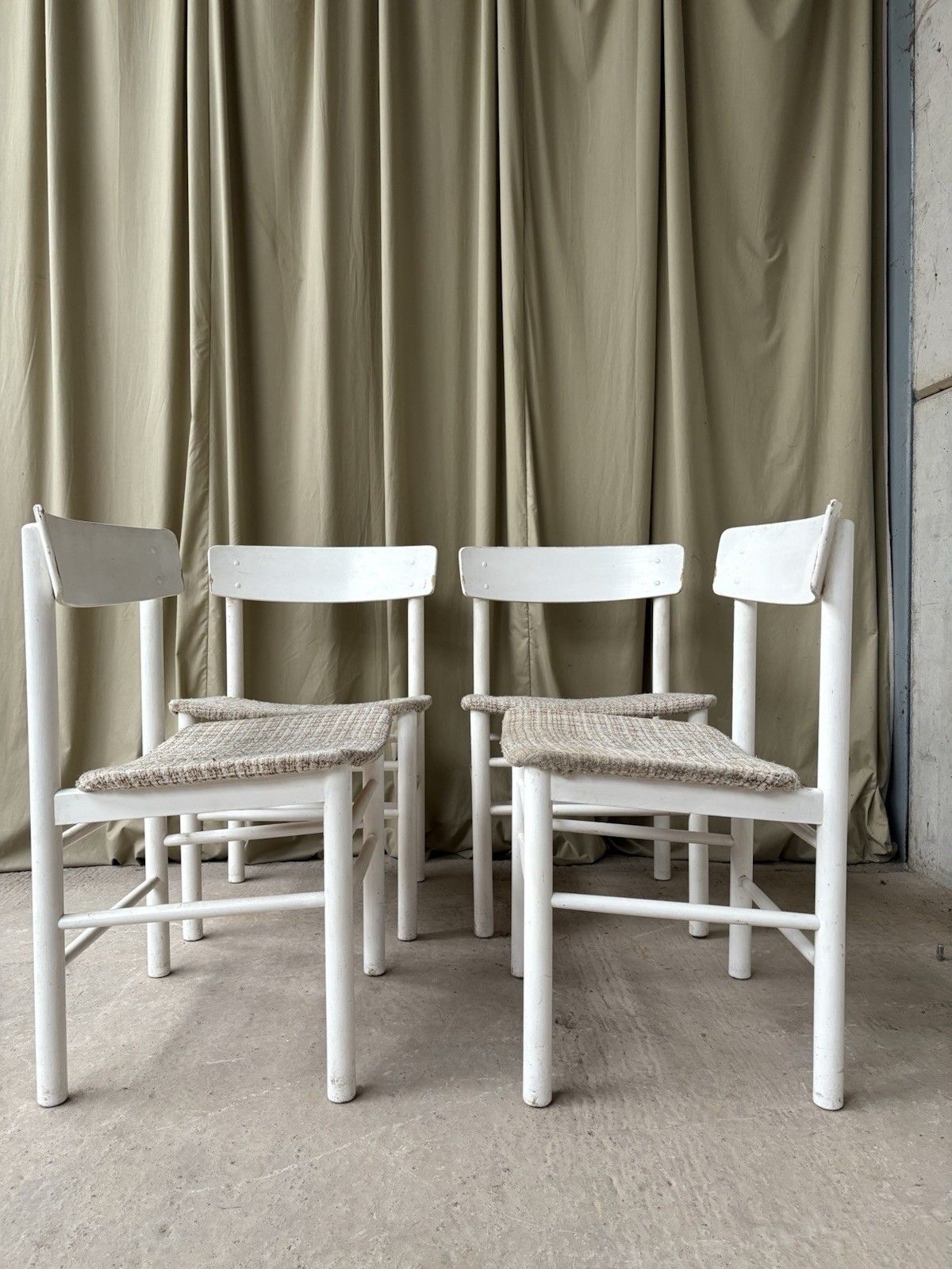 Vtg Mid Century Set Of 4 Dining Chairs Danish Scandi Retro R954 photo Furniture