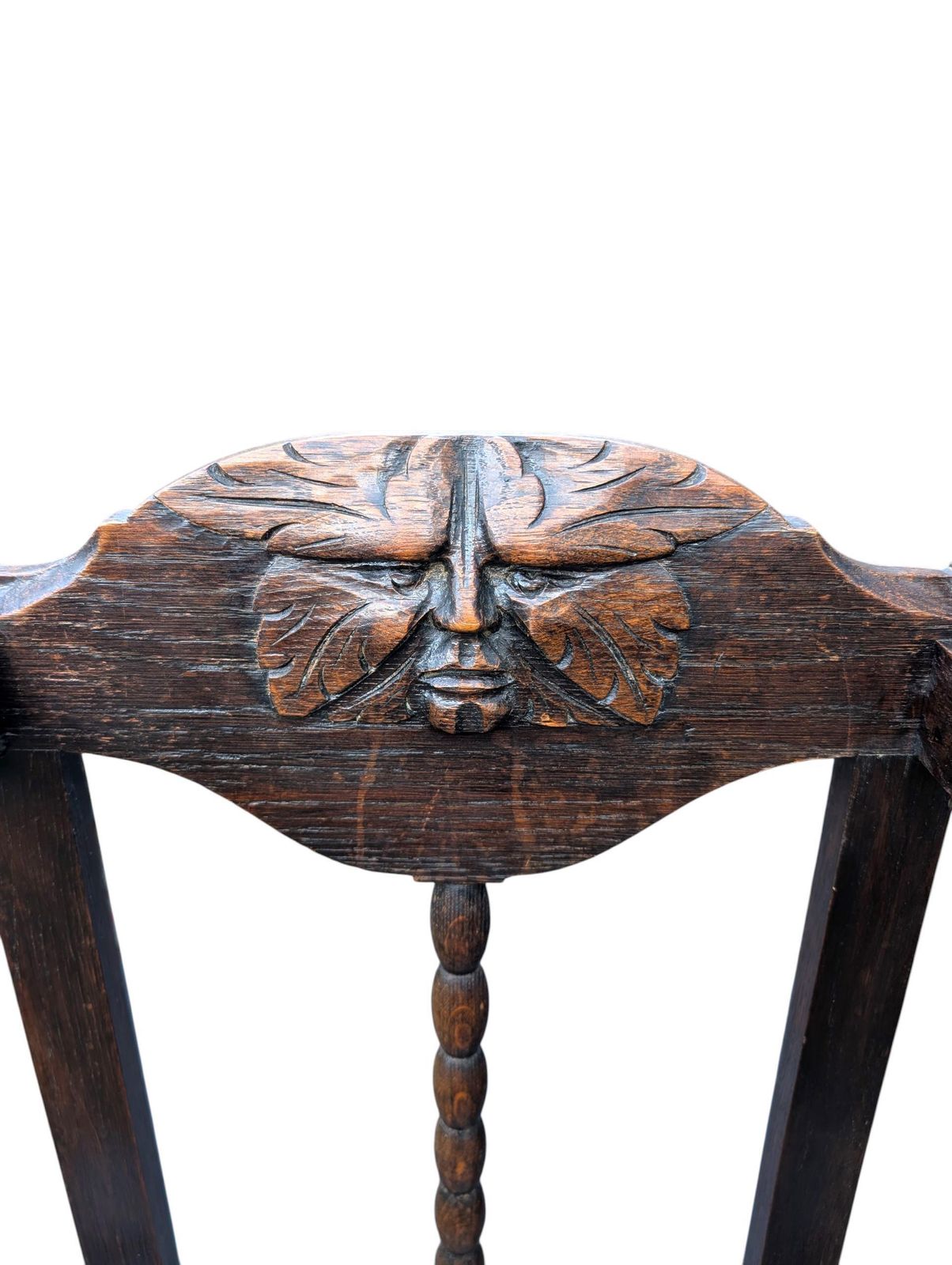 Arts & Crafts / Gothic Revival Green Man Umbrella Stand In Oak, Ca. 1900 (England) photo for sale
