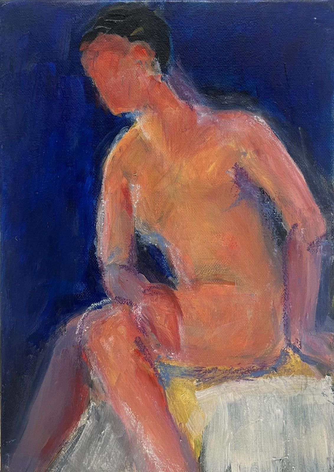 Jacqueline Boisselot20th Century French Modernist Oil Painting Nude Woman Seated