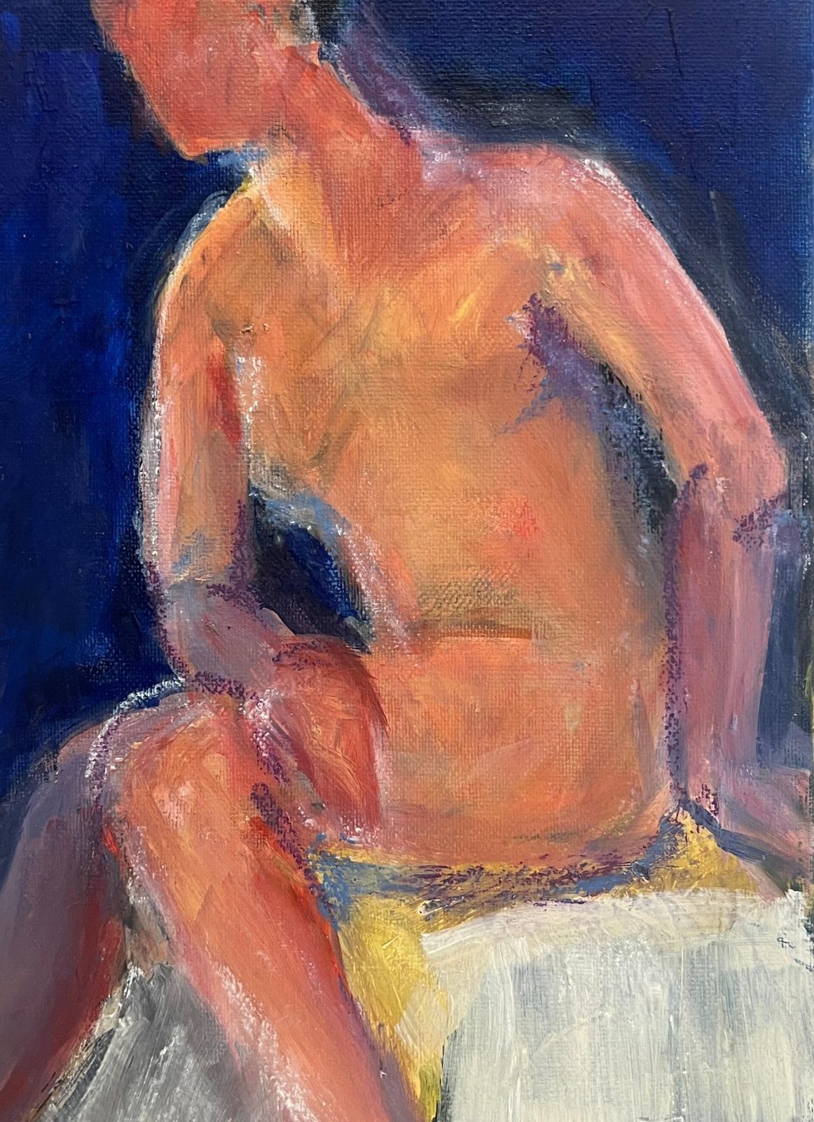 Jacqueline Boisselot20th Century French Modernist Oil Painting Nude Woman Seated photo Art